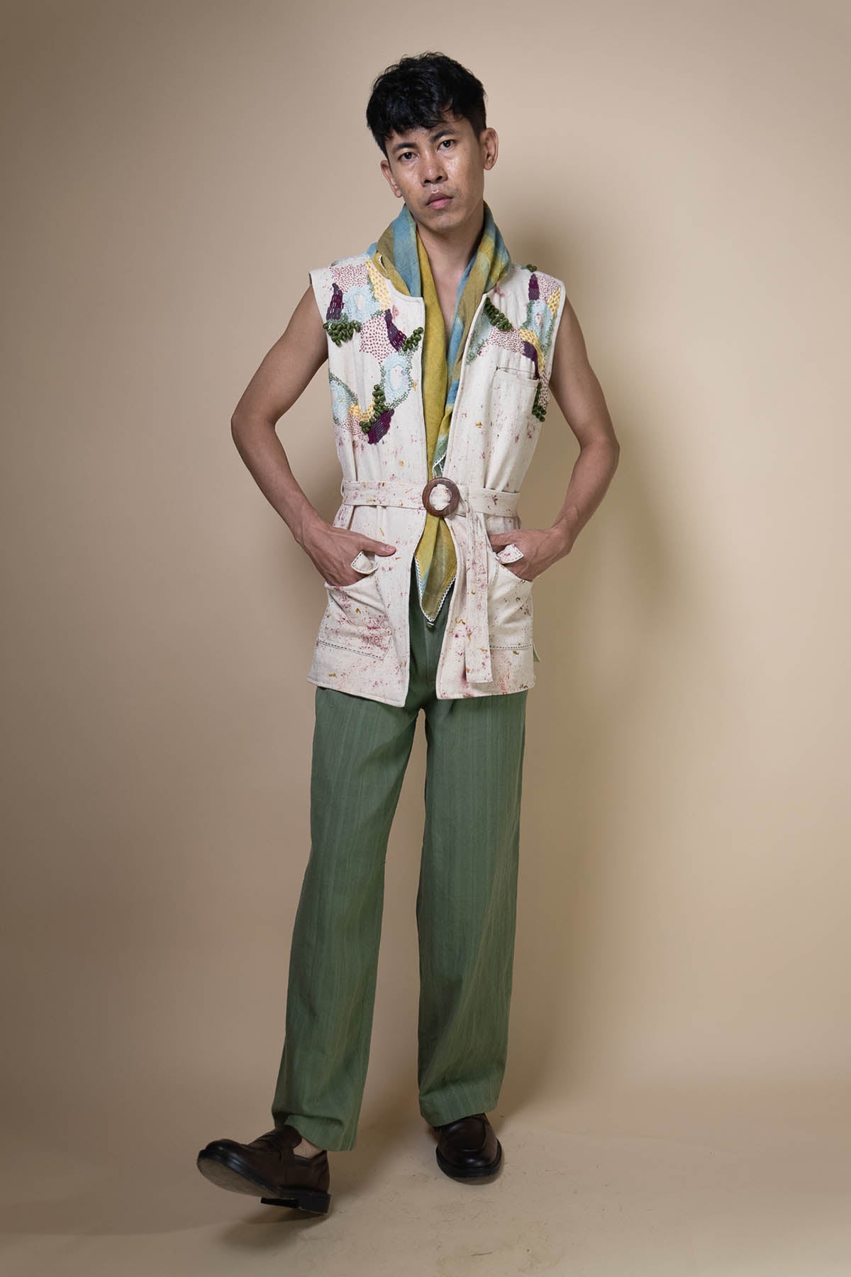 Embroidered Kora Vest Jacket