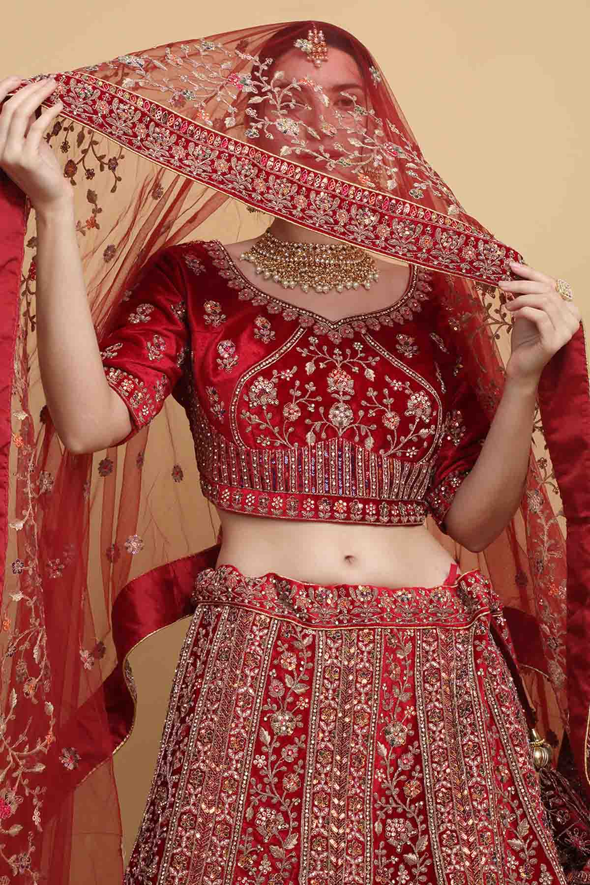 Embroidered Lehenga Set & Potli