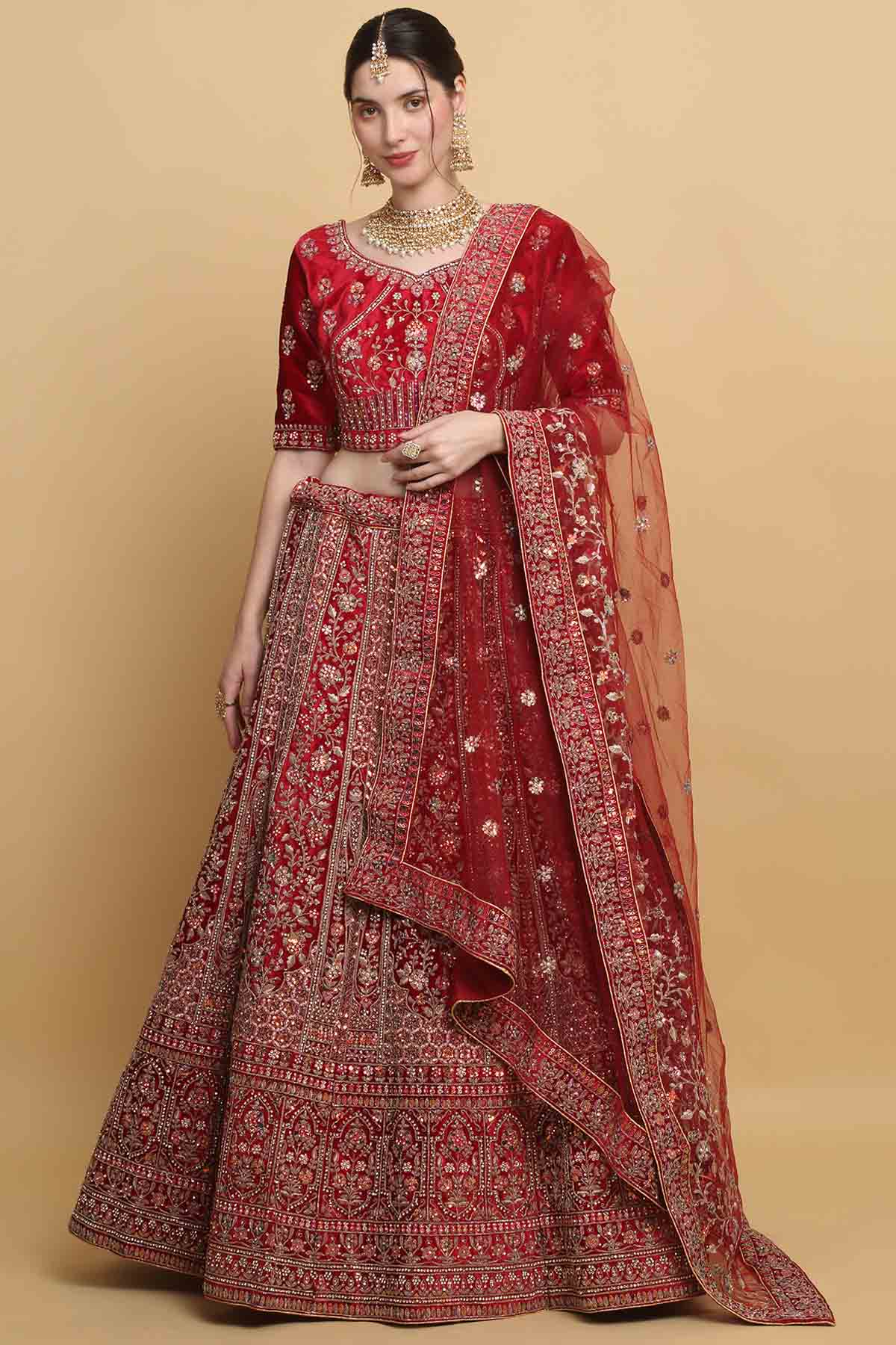 Aham Vayam Embroidered Lehenga Set & Potli for women online at ScrollnShops