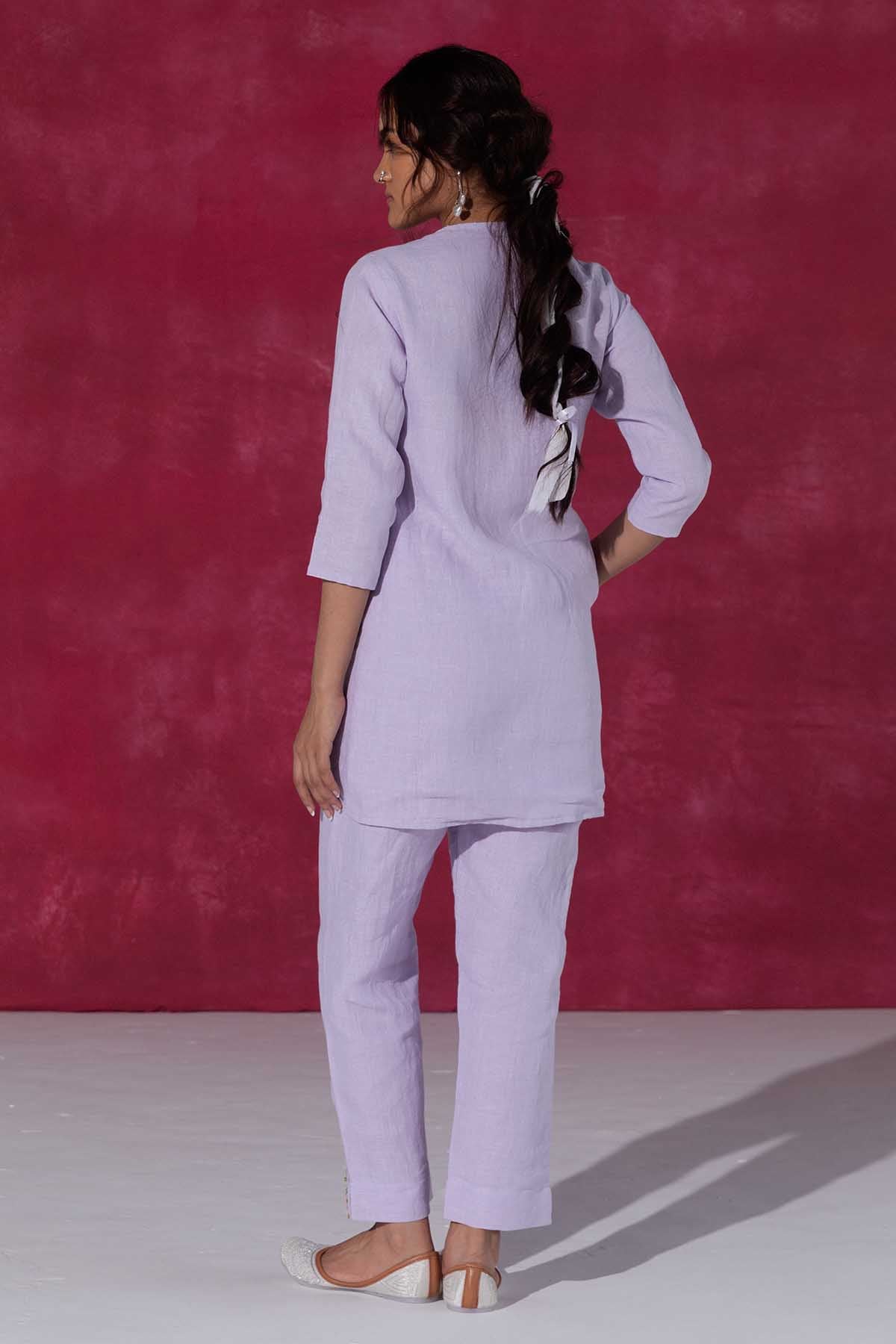 Embroidered Lilac Co-ord Set