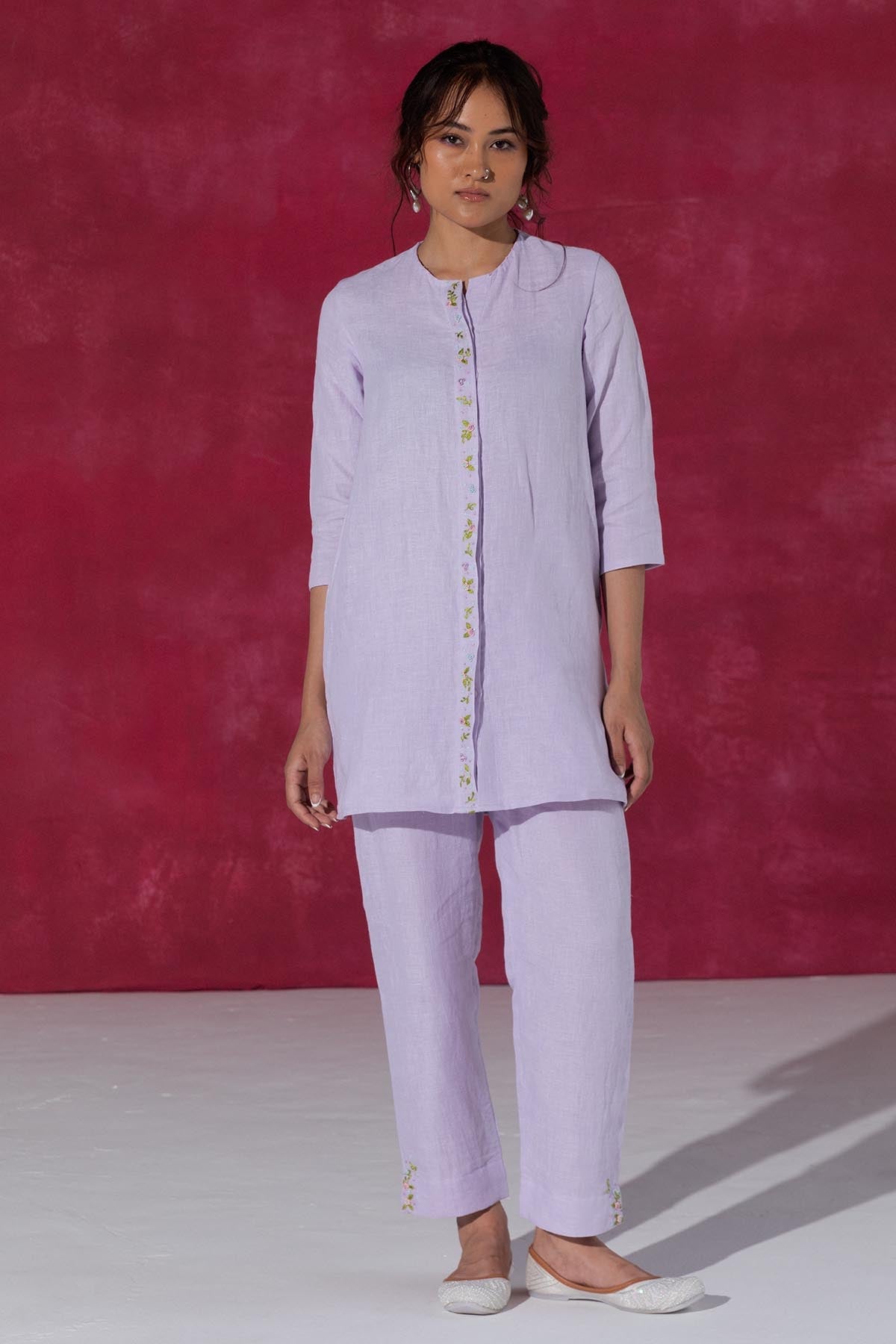 Buy Designer Embroidered Lilac Co-ord Set Online
