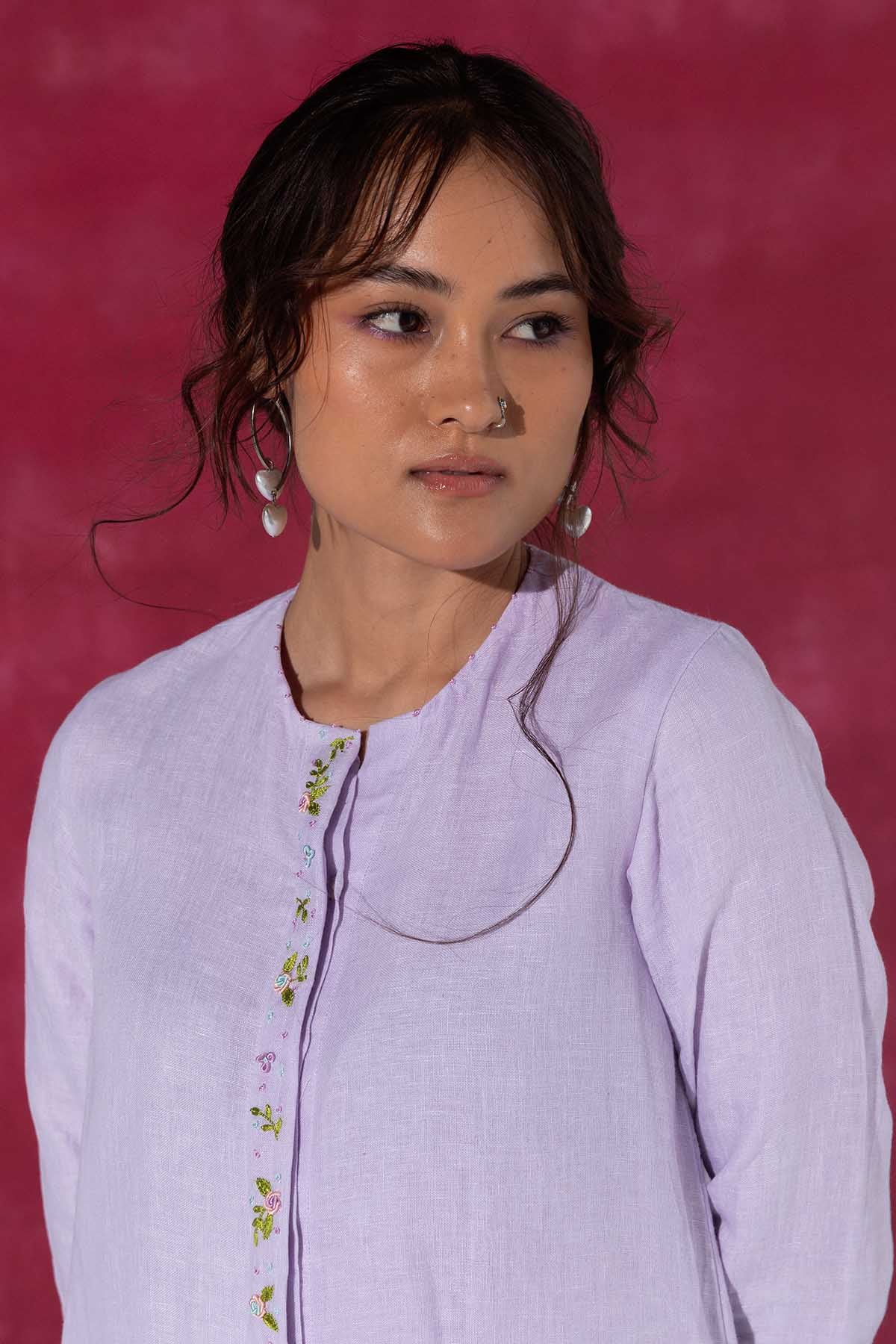 Embroidered Lilac Co-ord Set