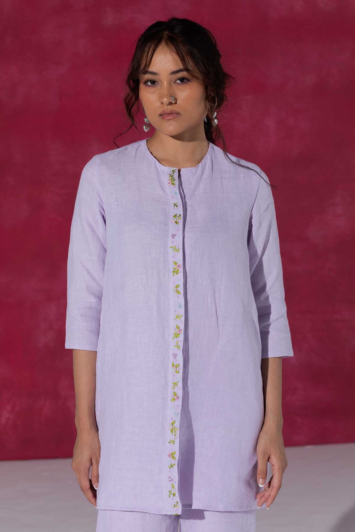 Embroidered Lilac Co-ord Set