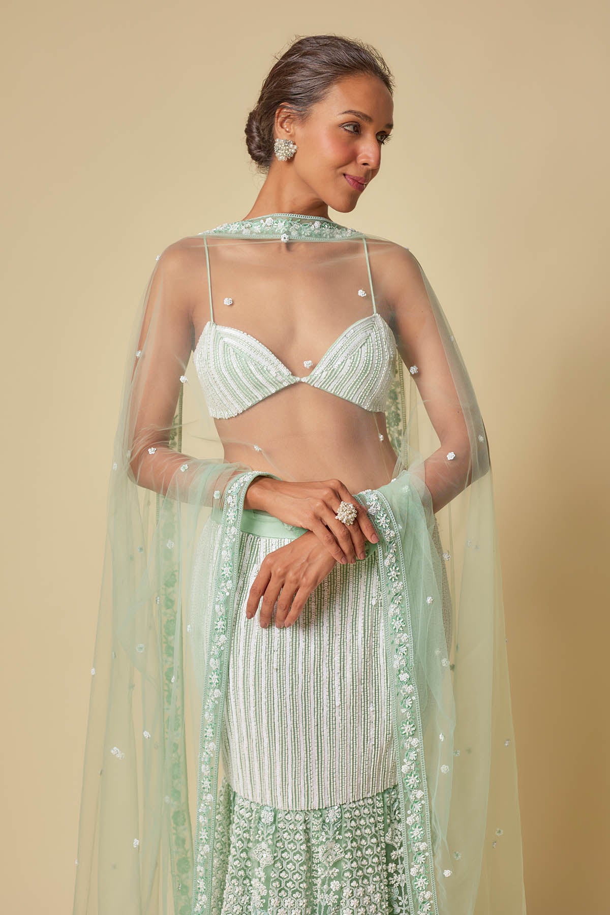 Embroidered Mermaid Skirt Set