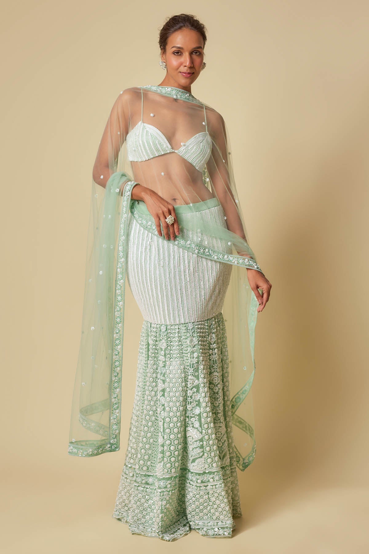 Buy Embroidered Mermaid Skirt Set by Masumi Mewawalla for women online at ScrollnShops