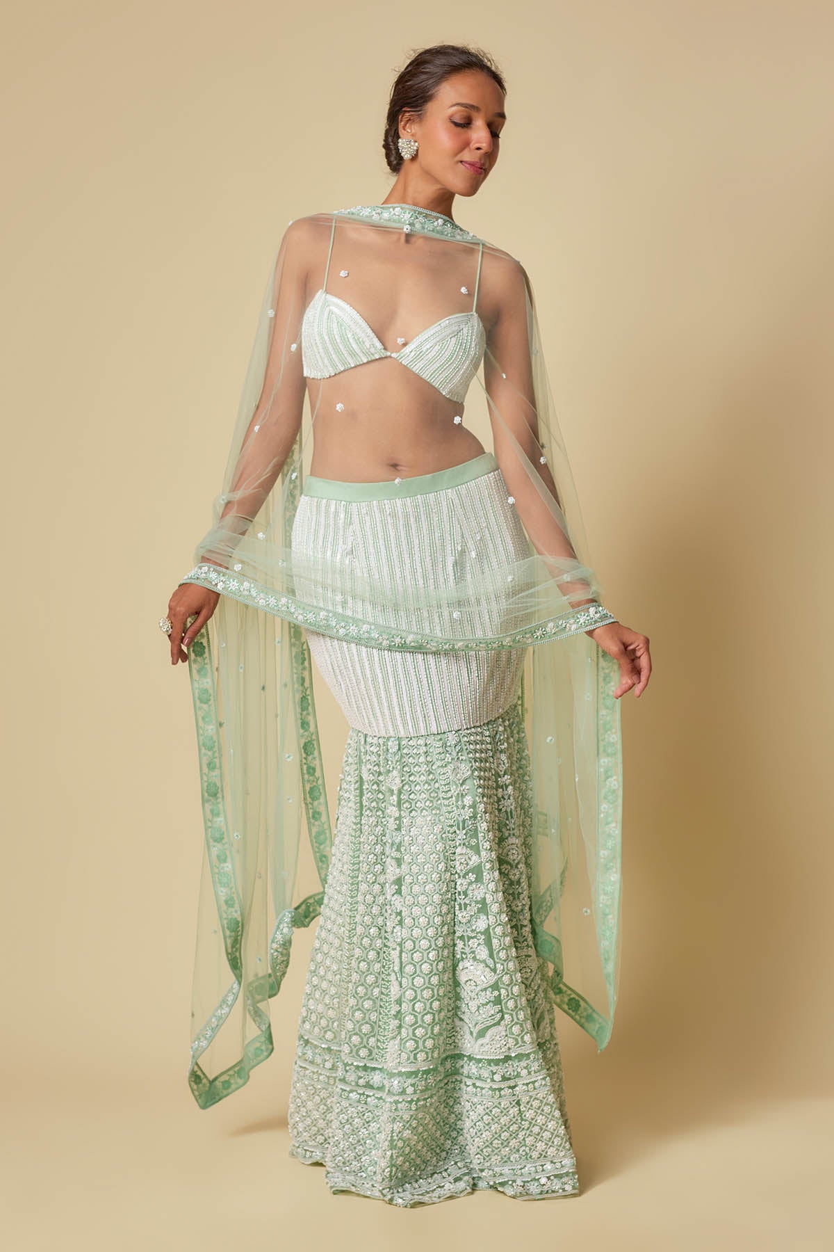 Embroidered Mermaid Skirt Set