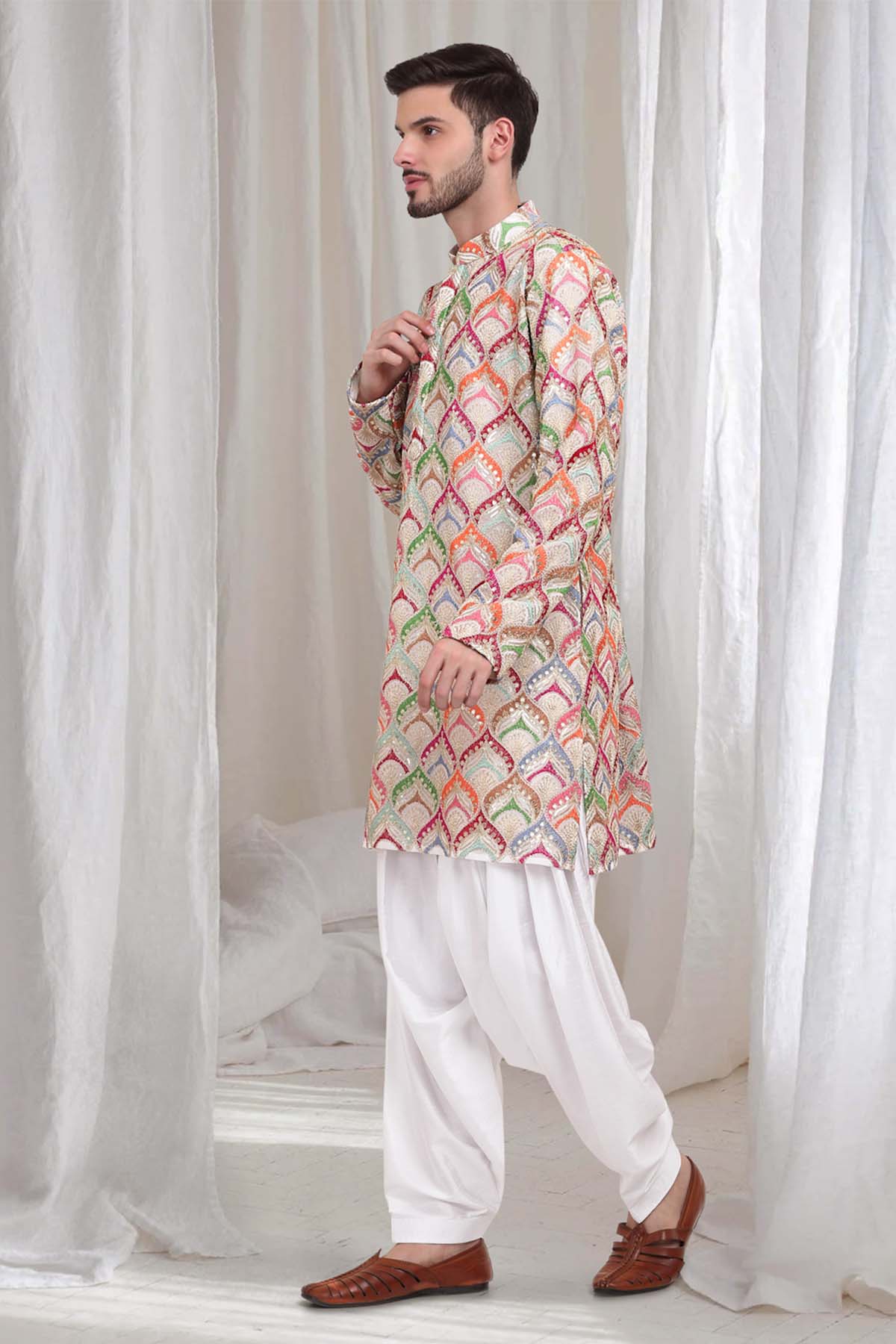 Embroidered Multicolor Kurta Set