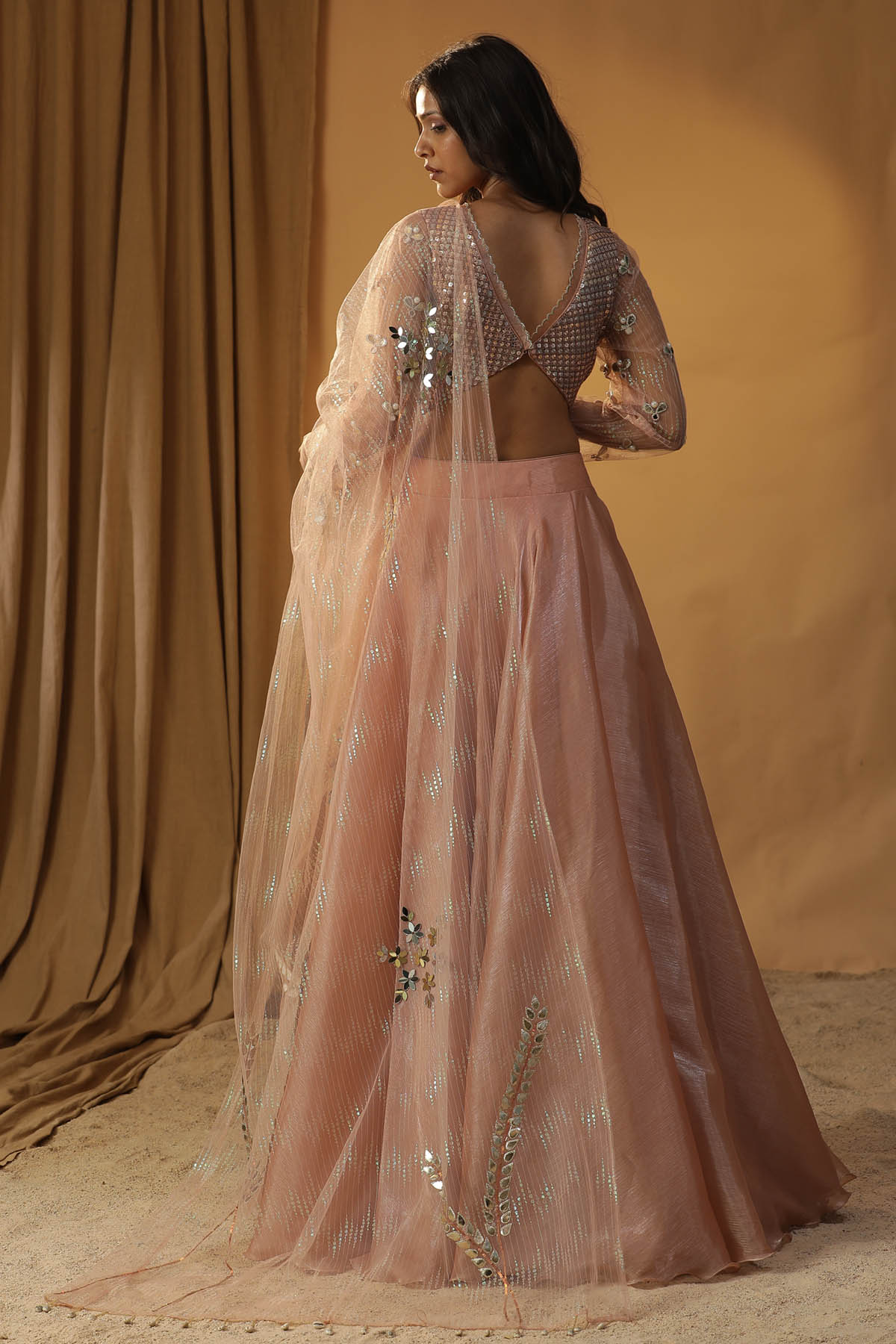 Embroidered Organza Lehenga Set