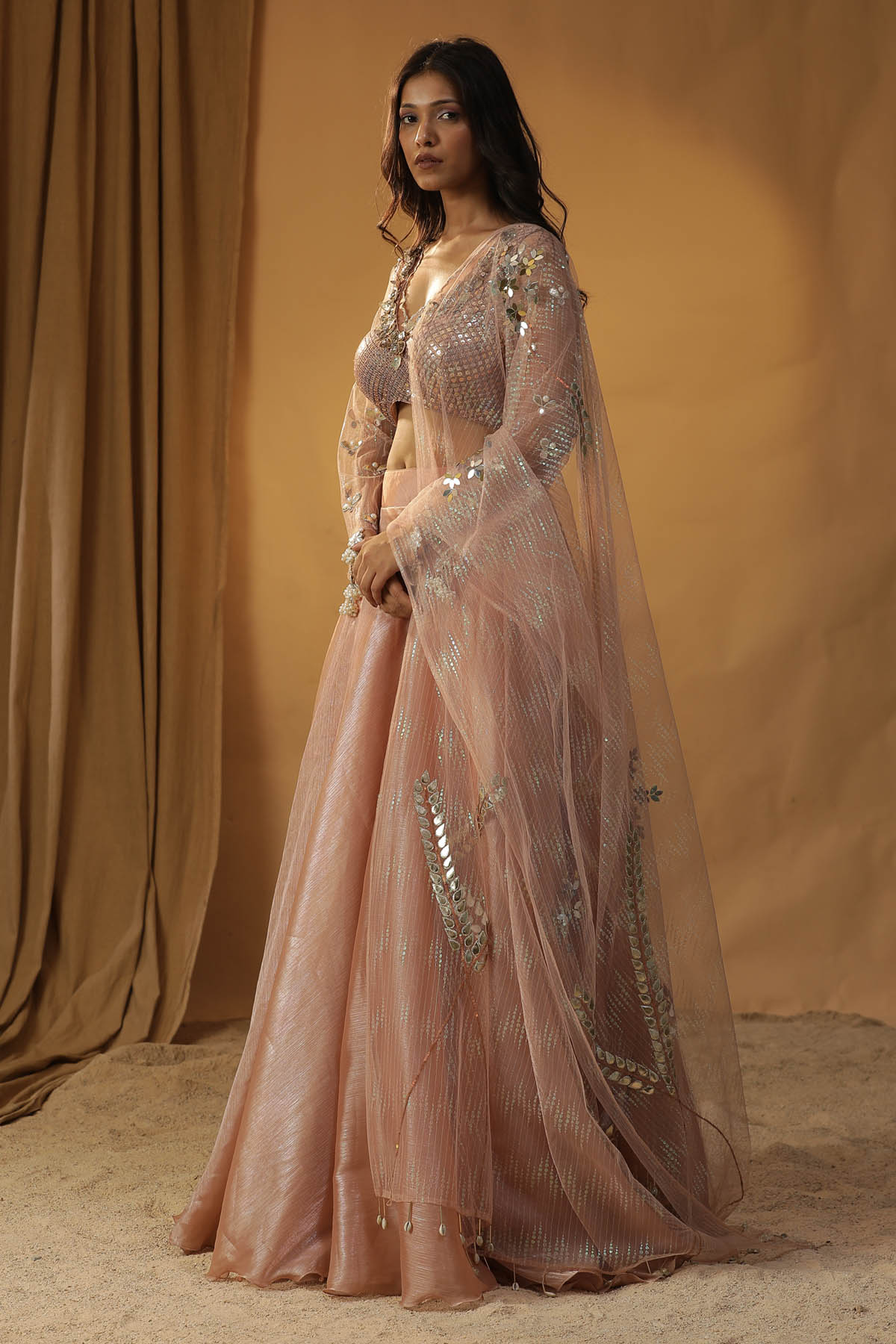 Embroidered Organza Lehenga Set