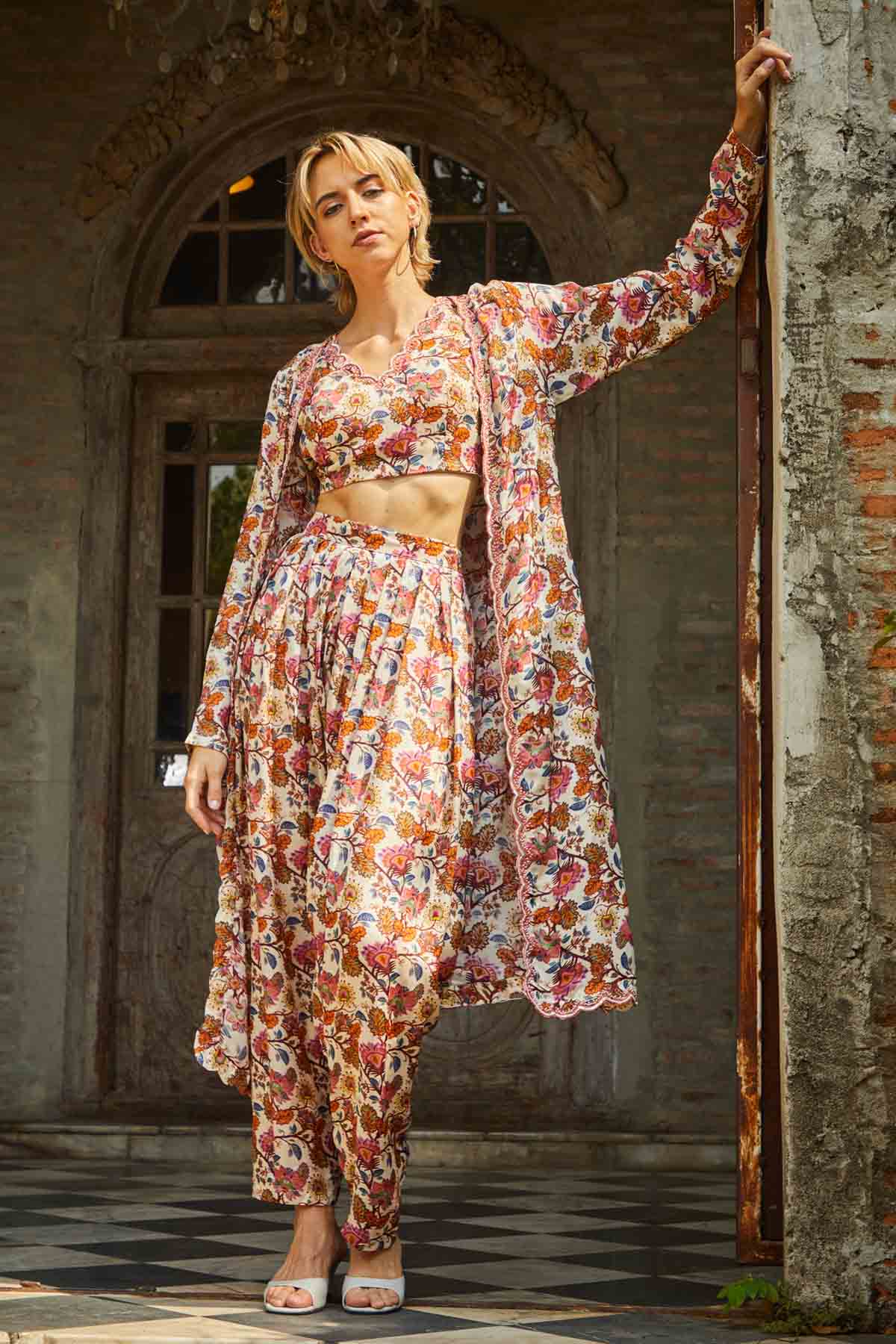 Embroidered Palazzo & Jacket Set