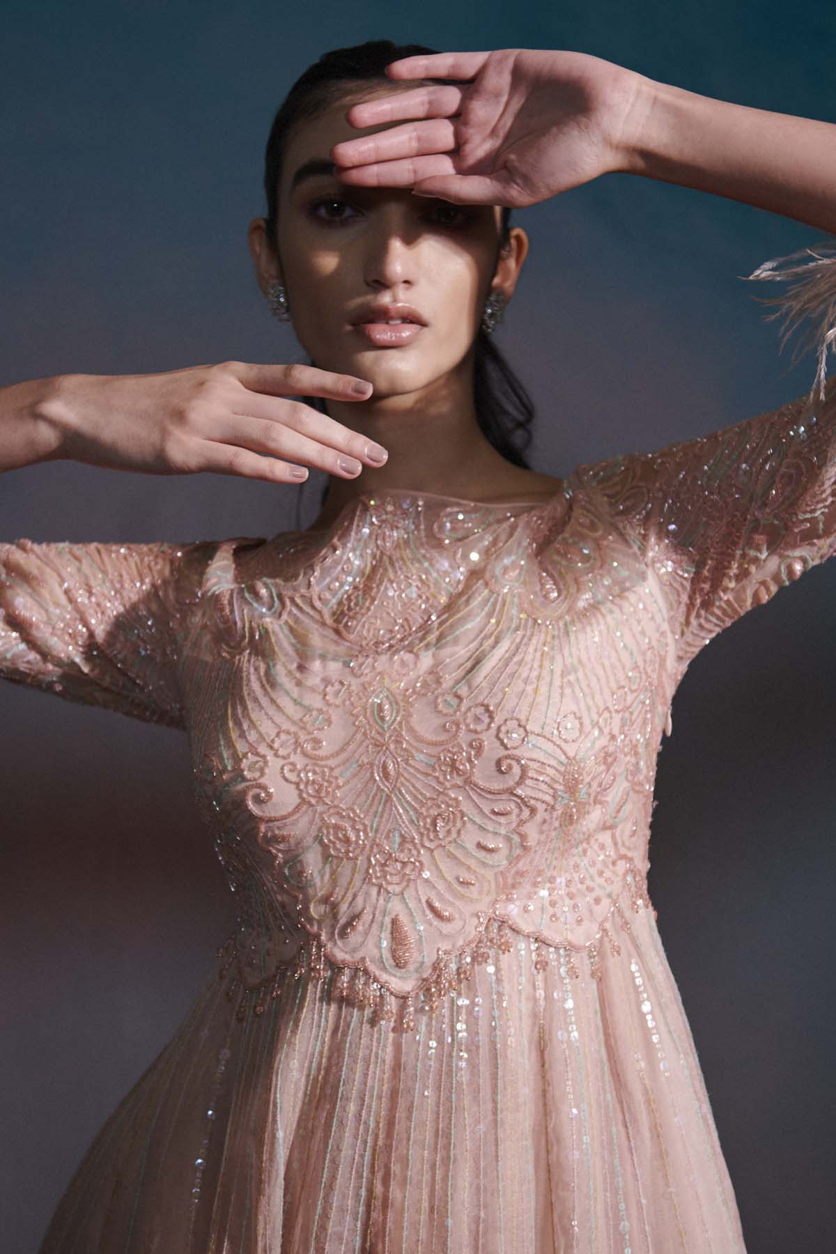 Embroidered Pink Anarkali Set