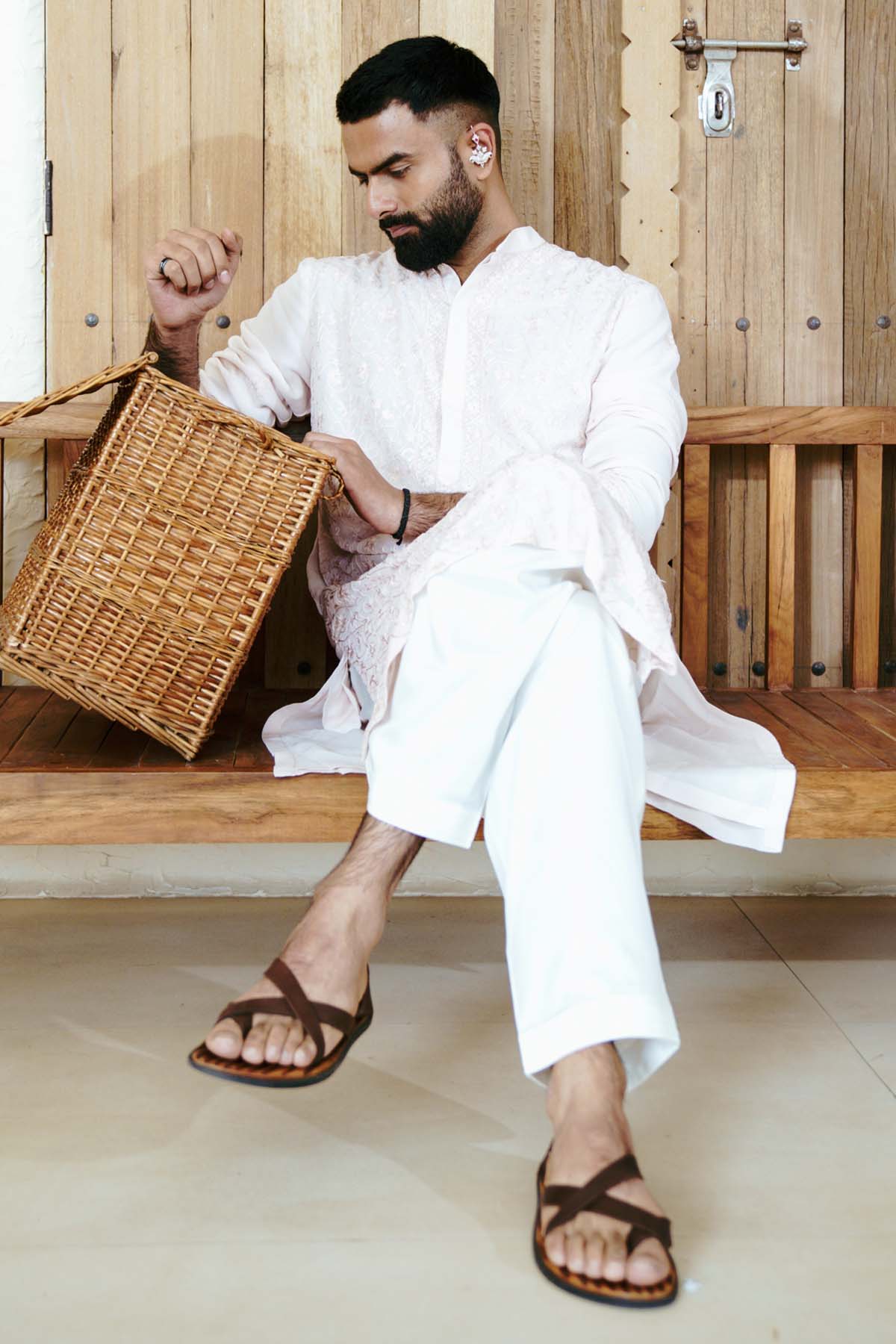 Embroidered Pink Kurta & Salwar