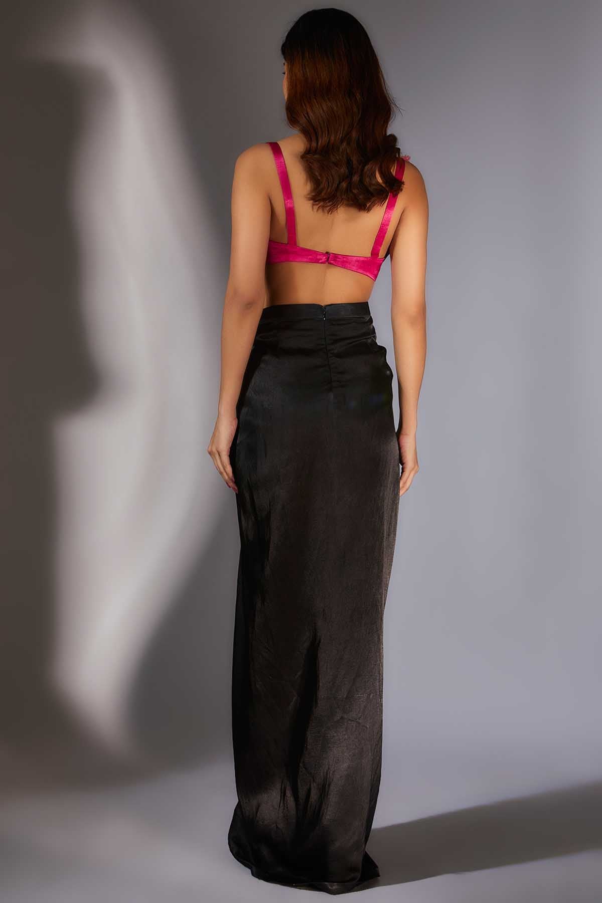 Embroidered Pink Top & Skirt