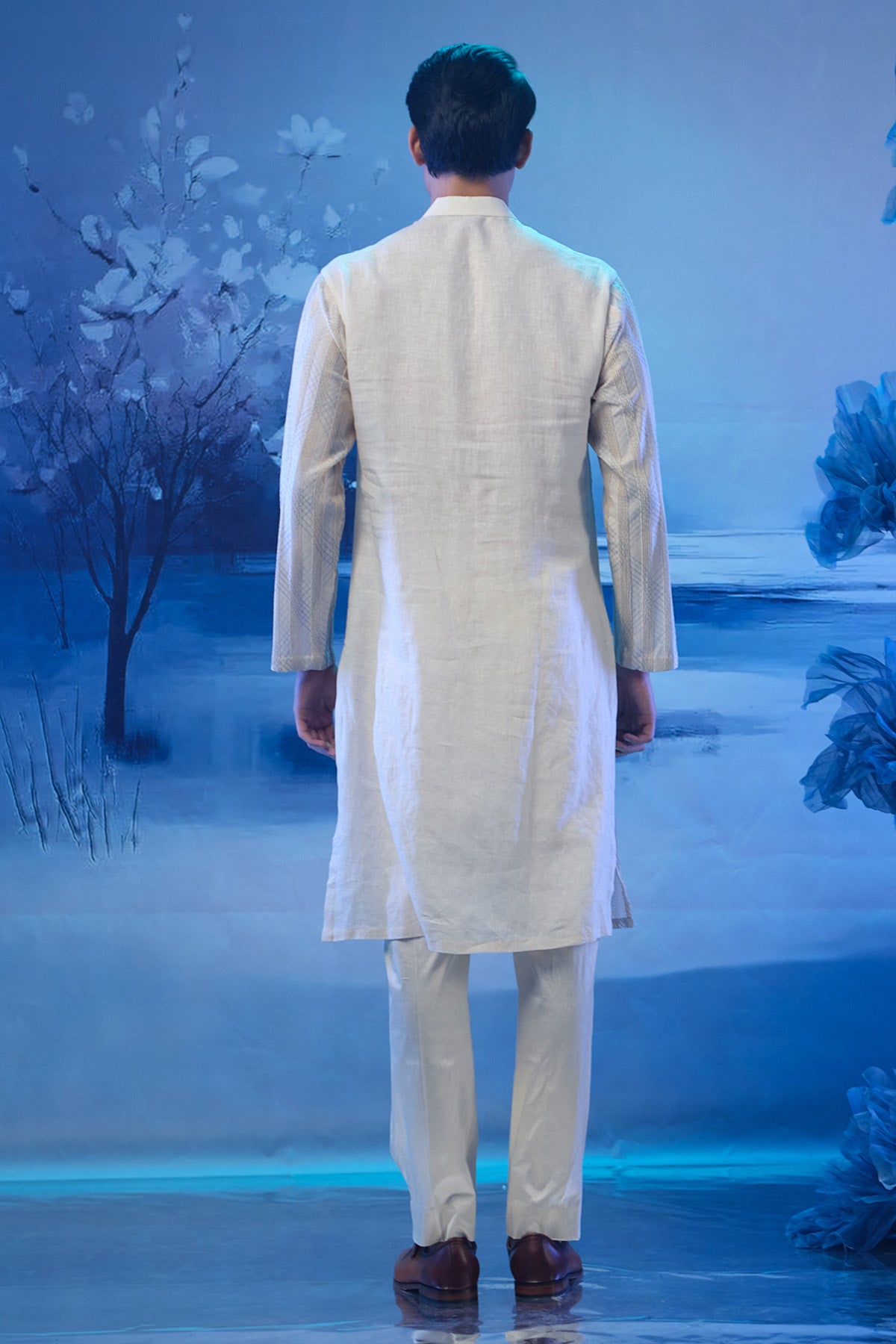 Embroidered Pintuck Kurta Set