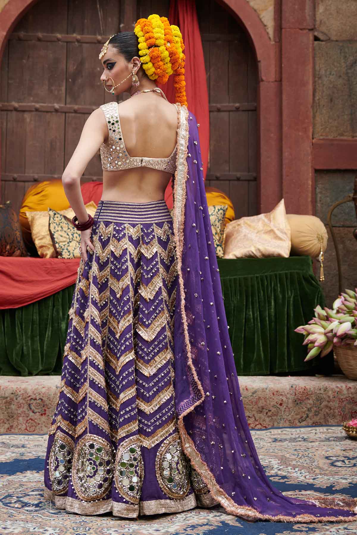 Purple Gota Lampi Lehenga Set