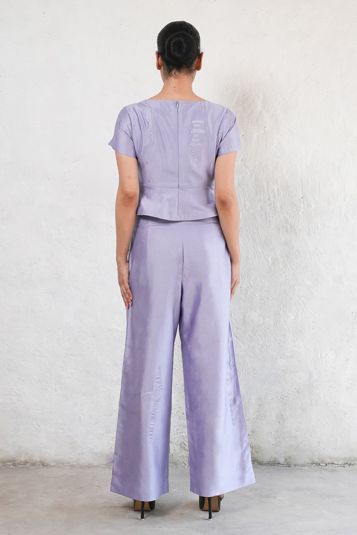 Embroidered Purple Top & Pants