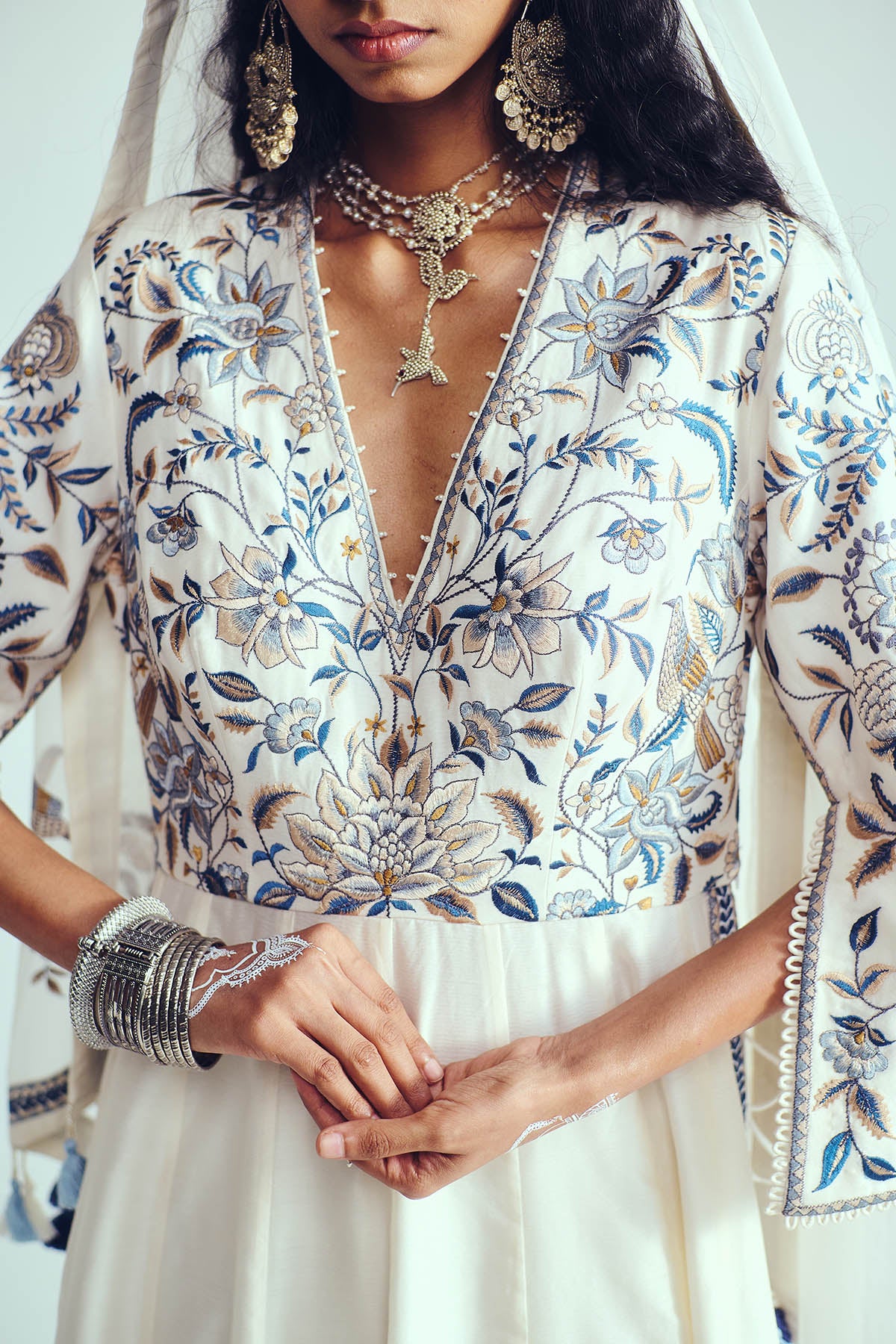 Embroidered Resham Anarkali Set