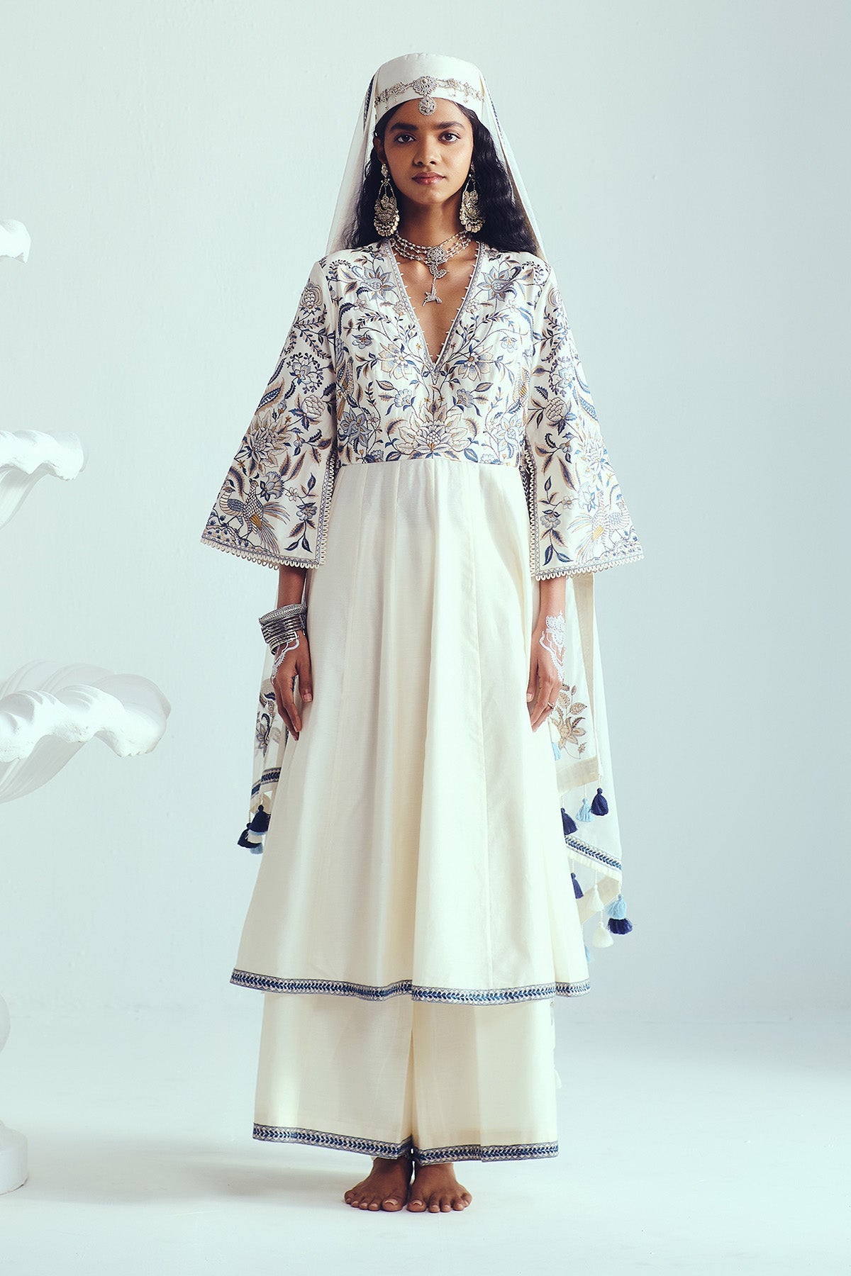 Buy Embroidered Resham Anarkali Set by WABI SABI for Women online at ScrollnShops