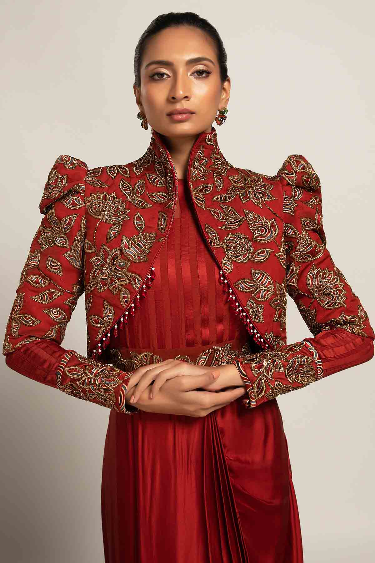 Embroidered Saree Gown & Jacket