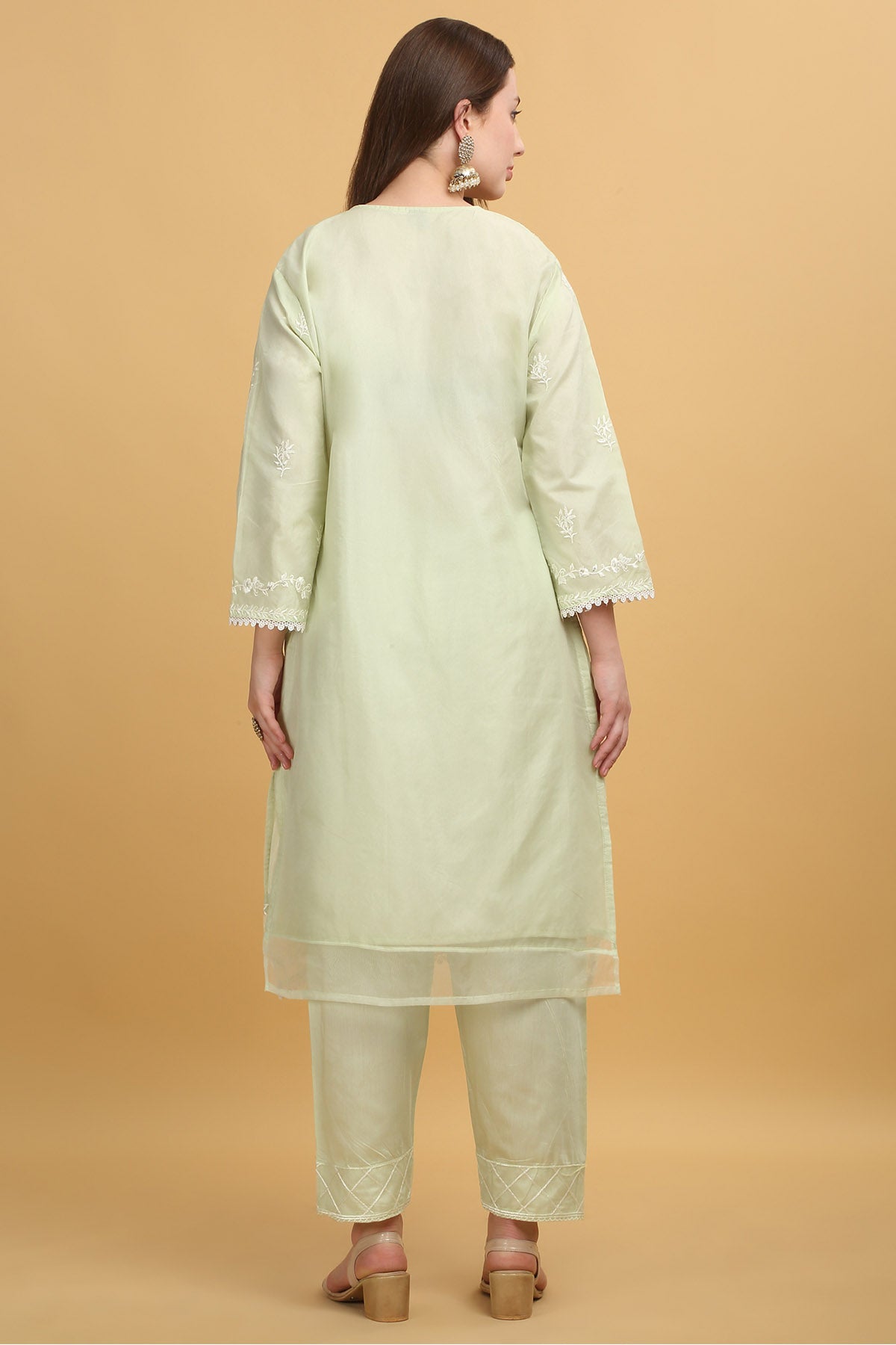 Pastel Green Thread Kurta Set