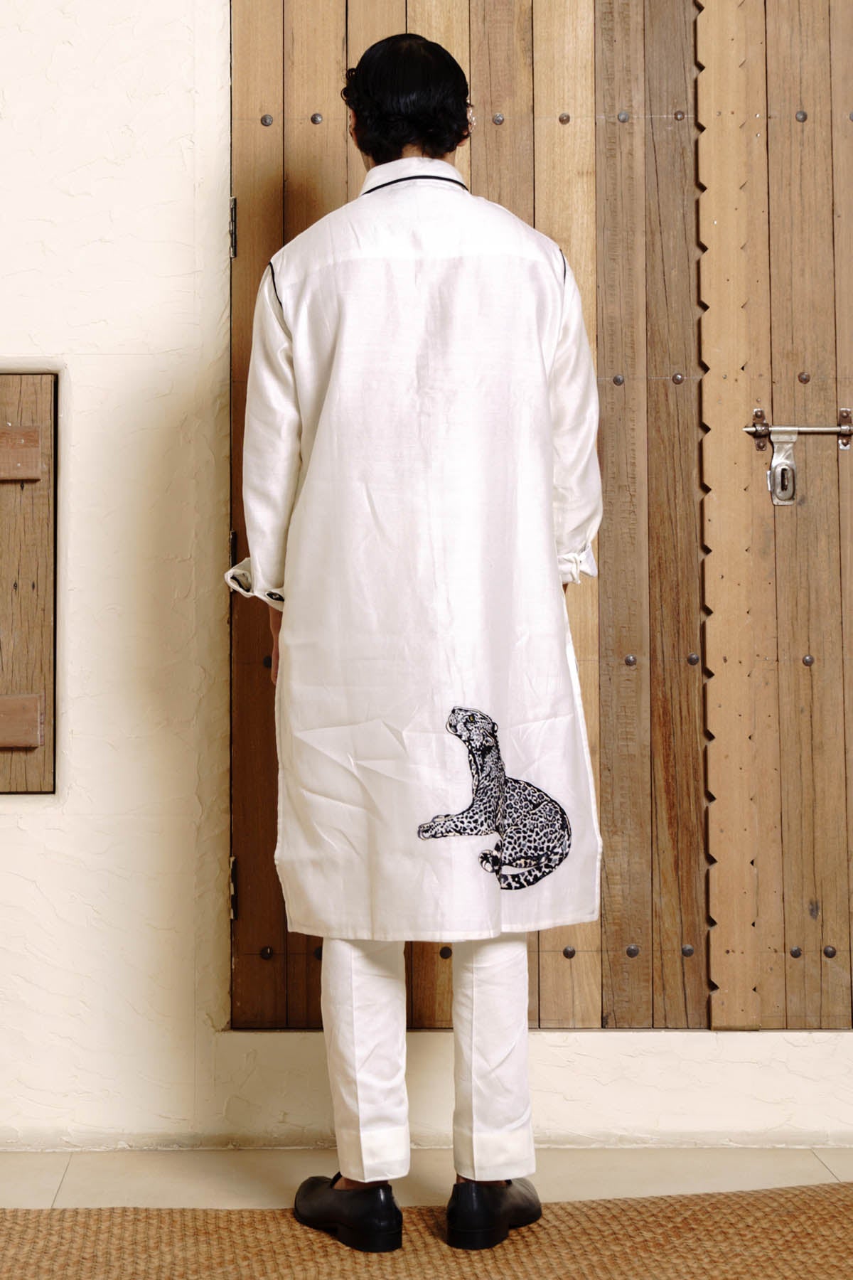 Embroidered Stripe Kurta Set