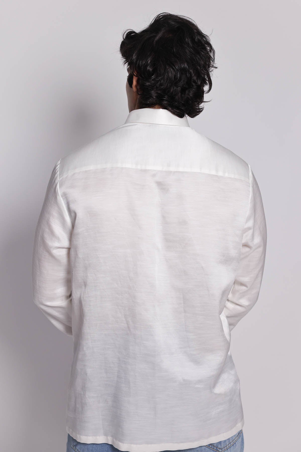 Embroidered White Relaxed Shirt