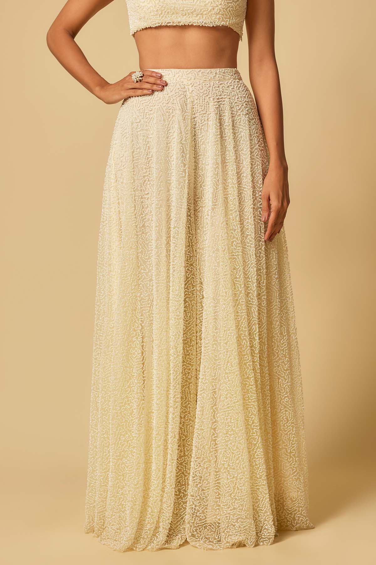 Embroidered Yellow Gharara Set