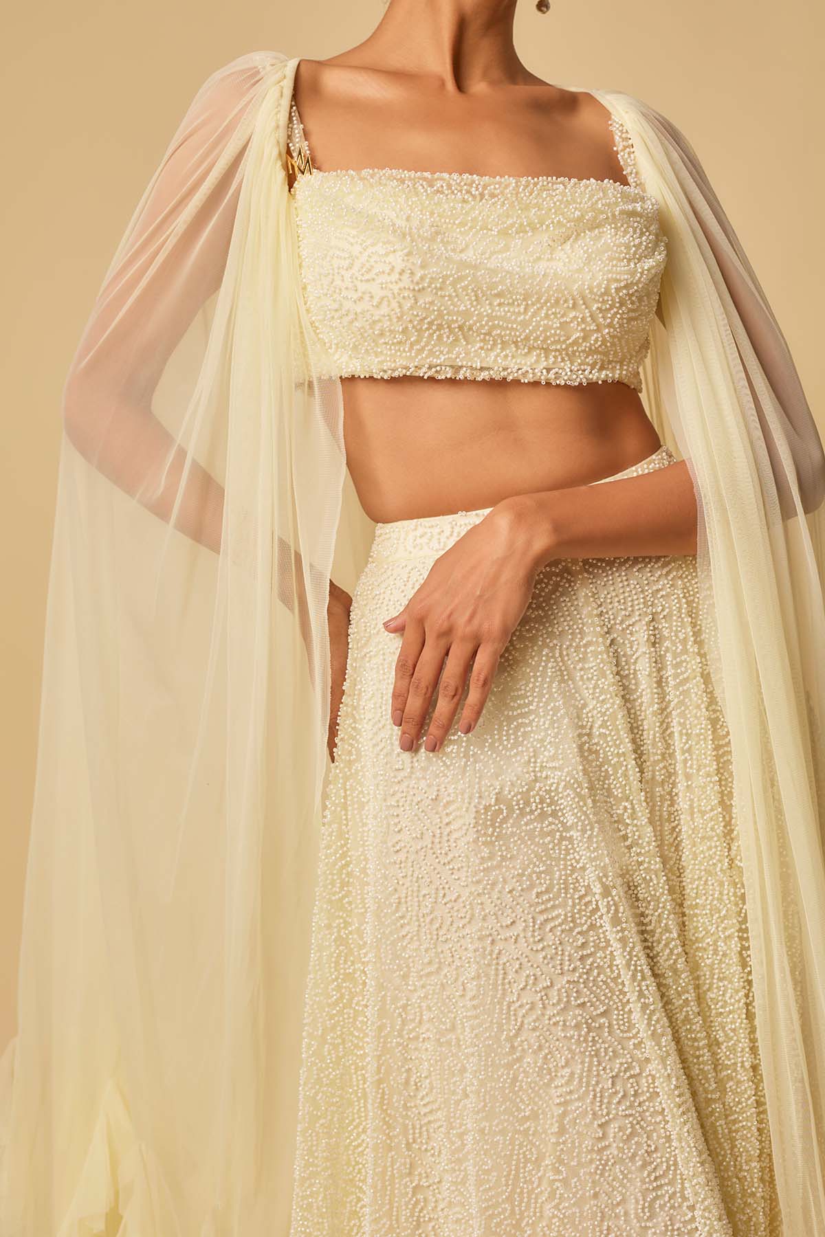 Embroidered Yellow Gharara Set