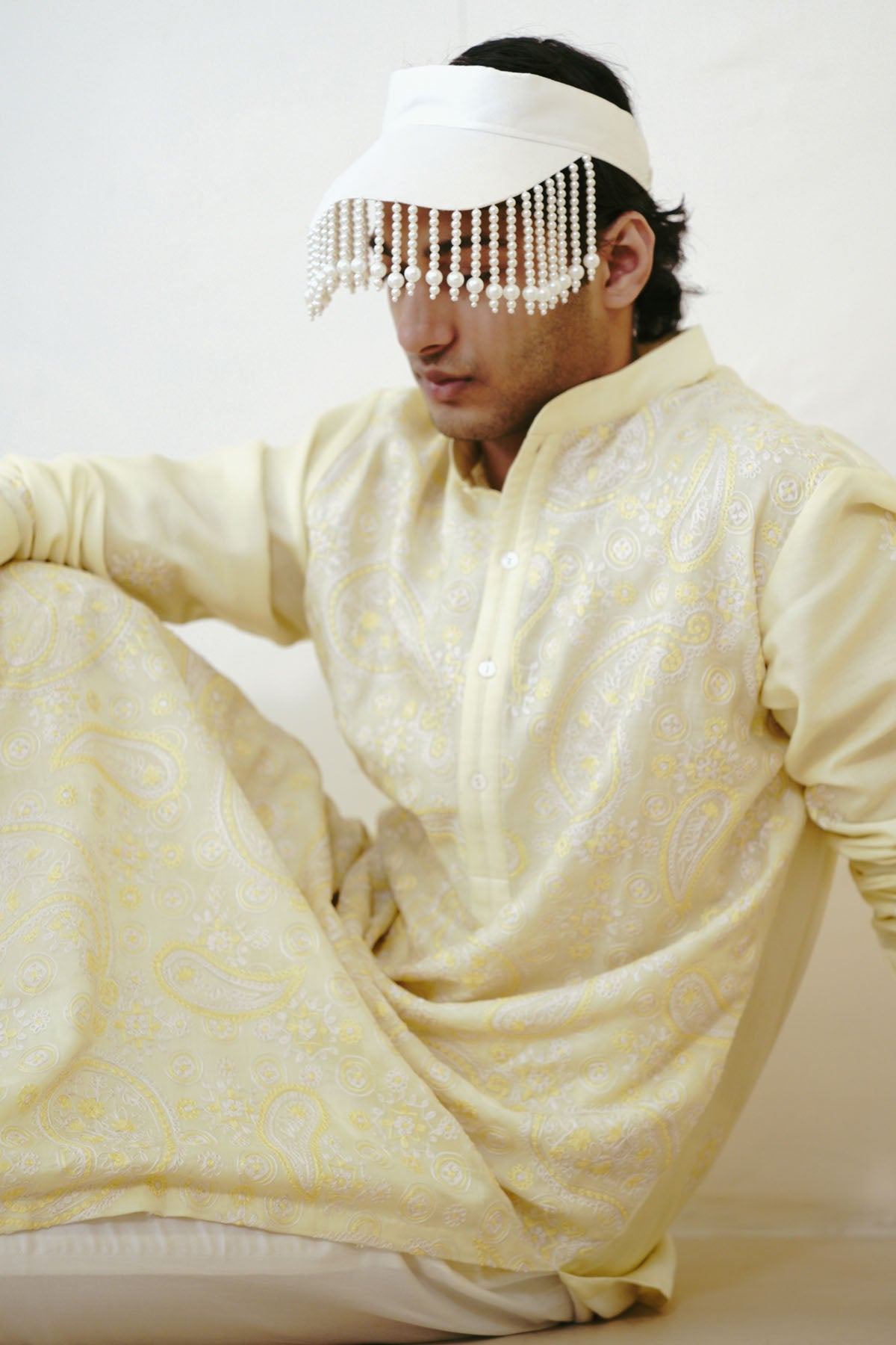 Embroidered Yellow Kurta Set