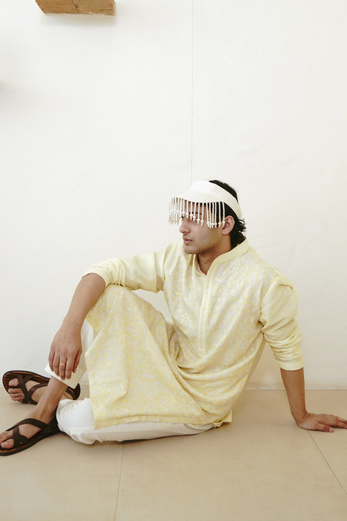 Embroidered Yellow Kurta Set