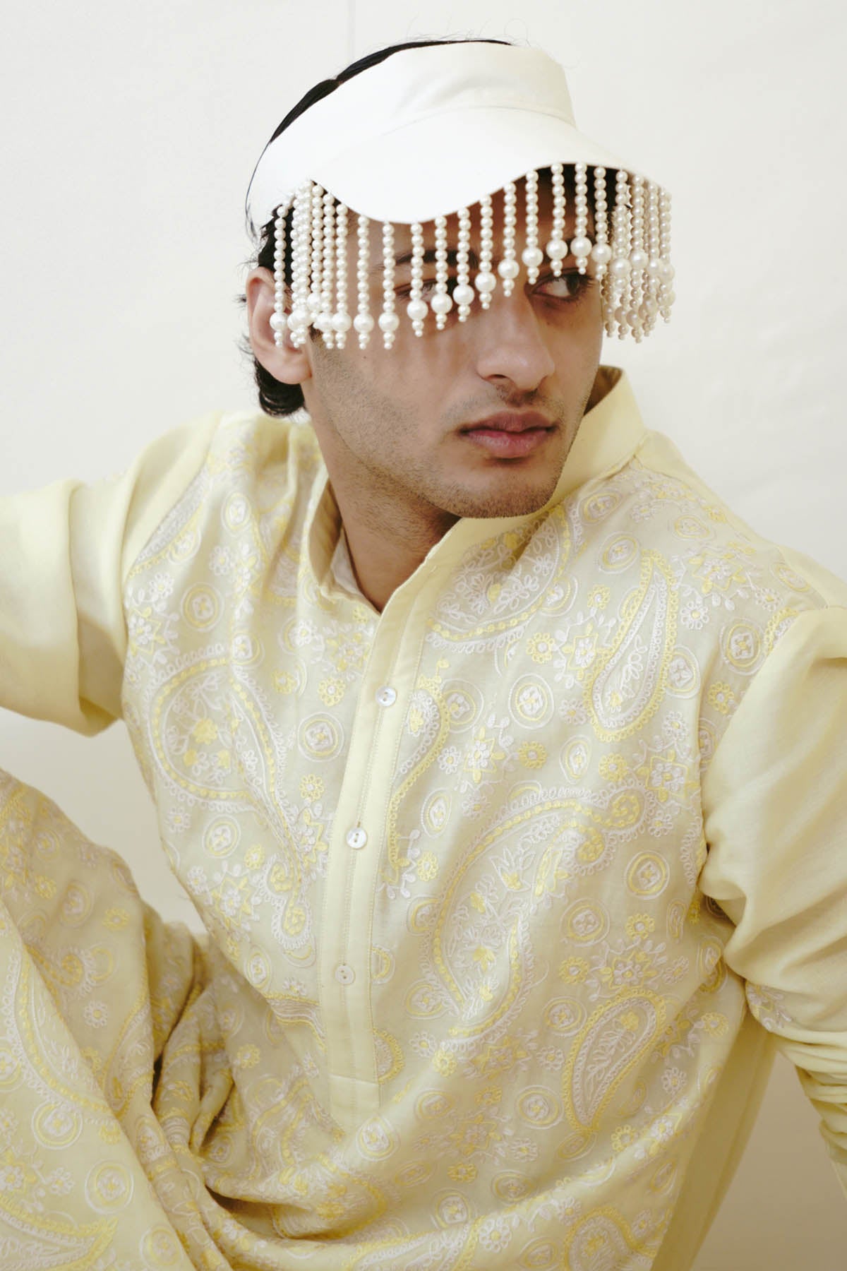 Embroidered Yellow Kurta Set
