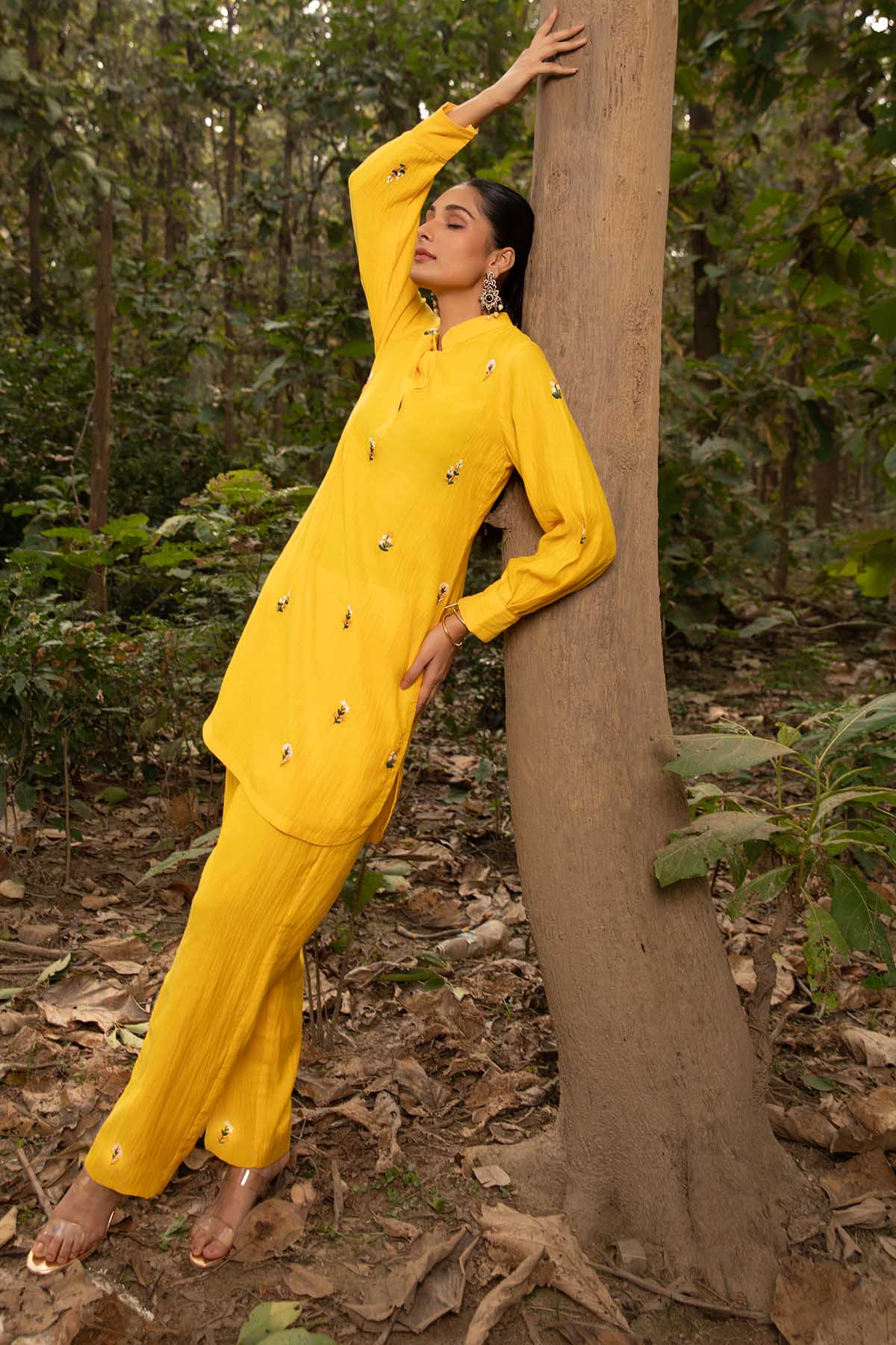 Chanderi Yellow Kurta & Pants