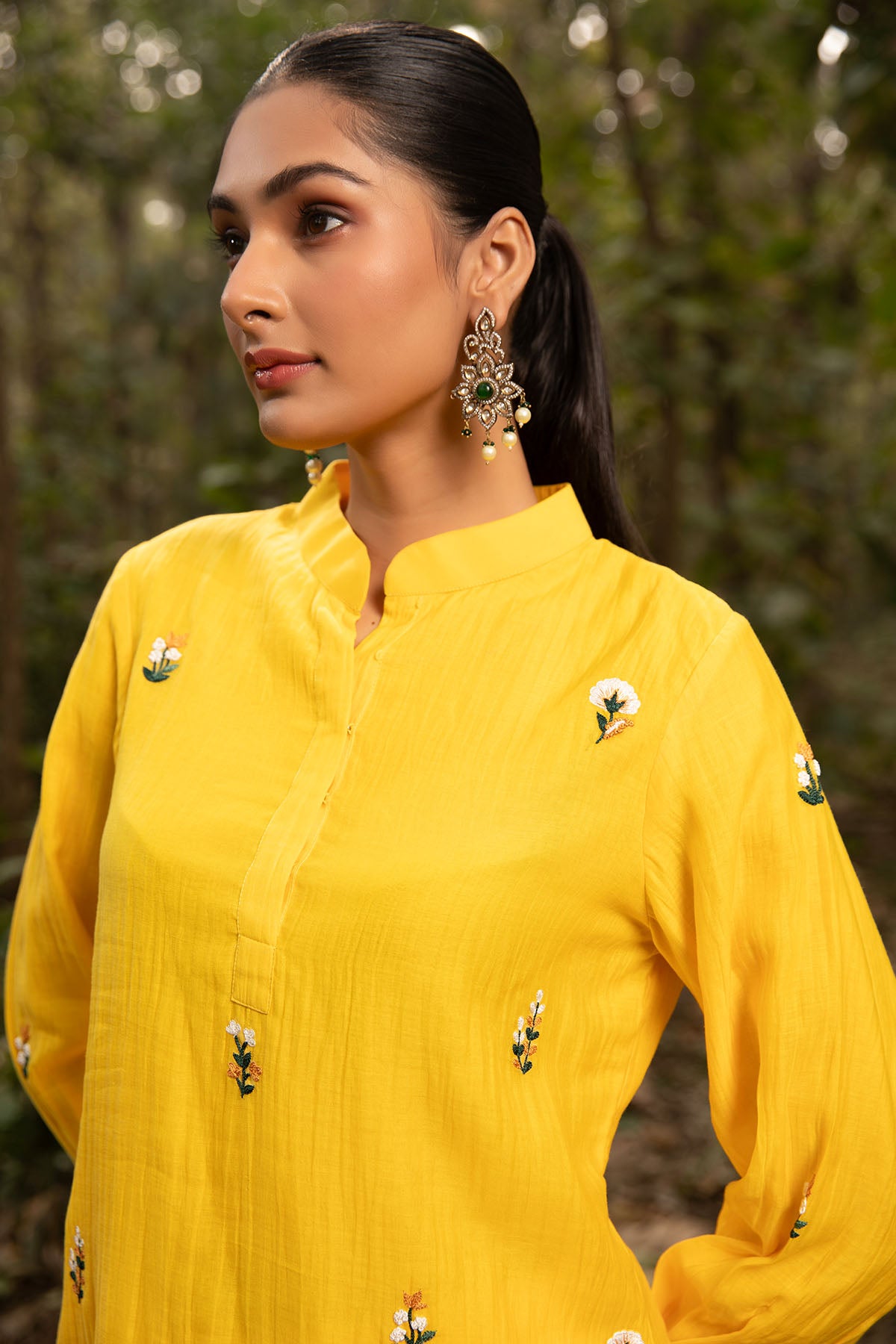 Chanderi Yellow Kurta & Pants