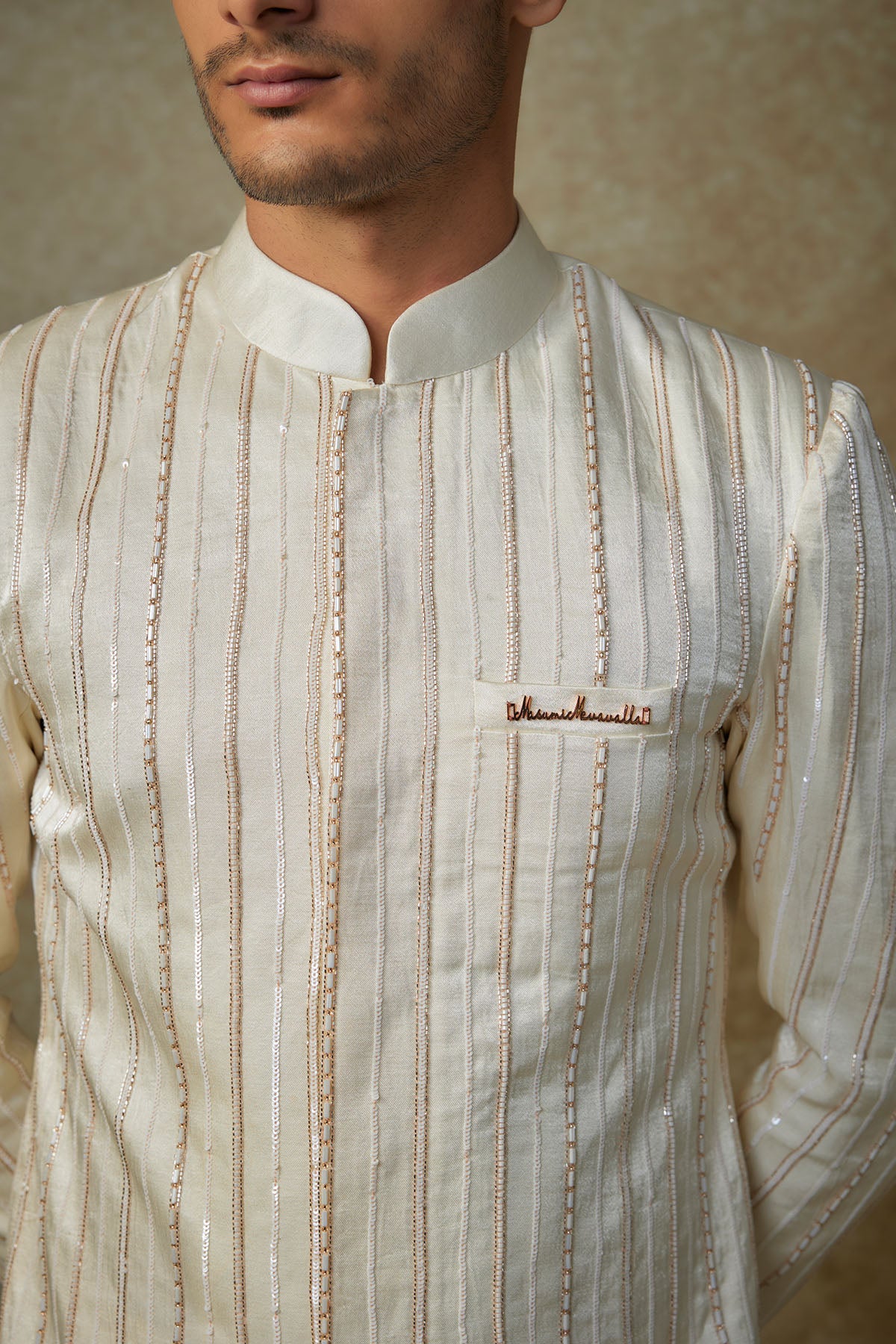 Embroidered Yellow Sherwani Set