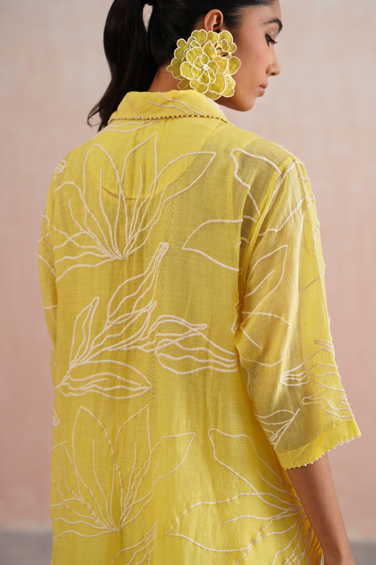 Embroidered Yellow Shirt & Pants