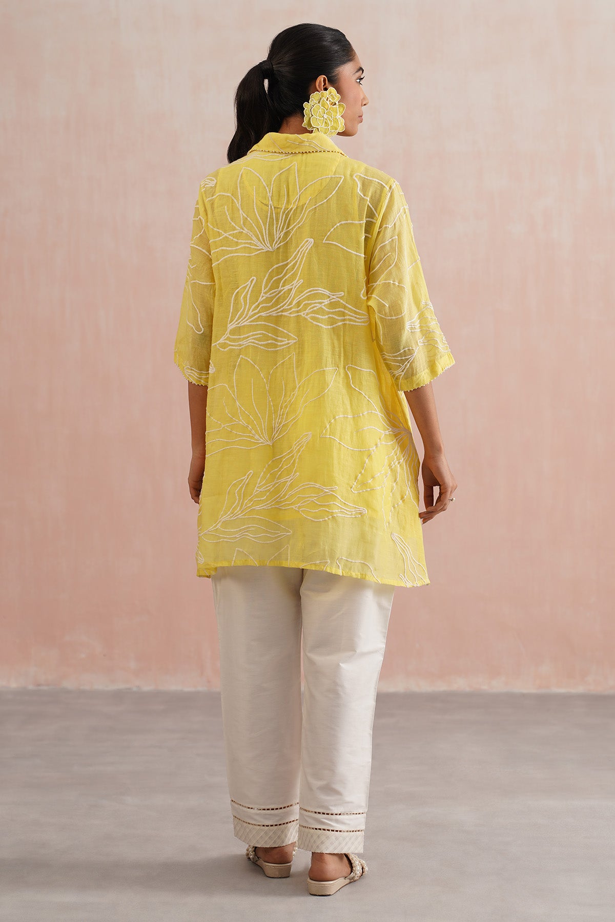 Embroidered Yellow Shirt & Pants