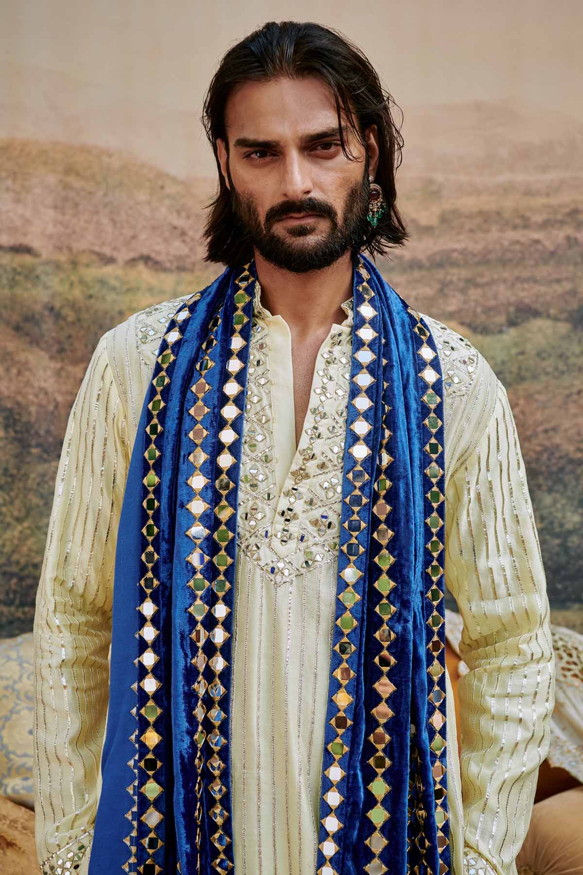 Embroidered Yoke White Kurta Set