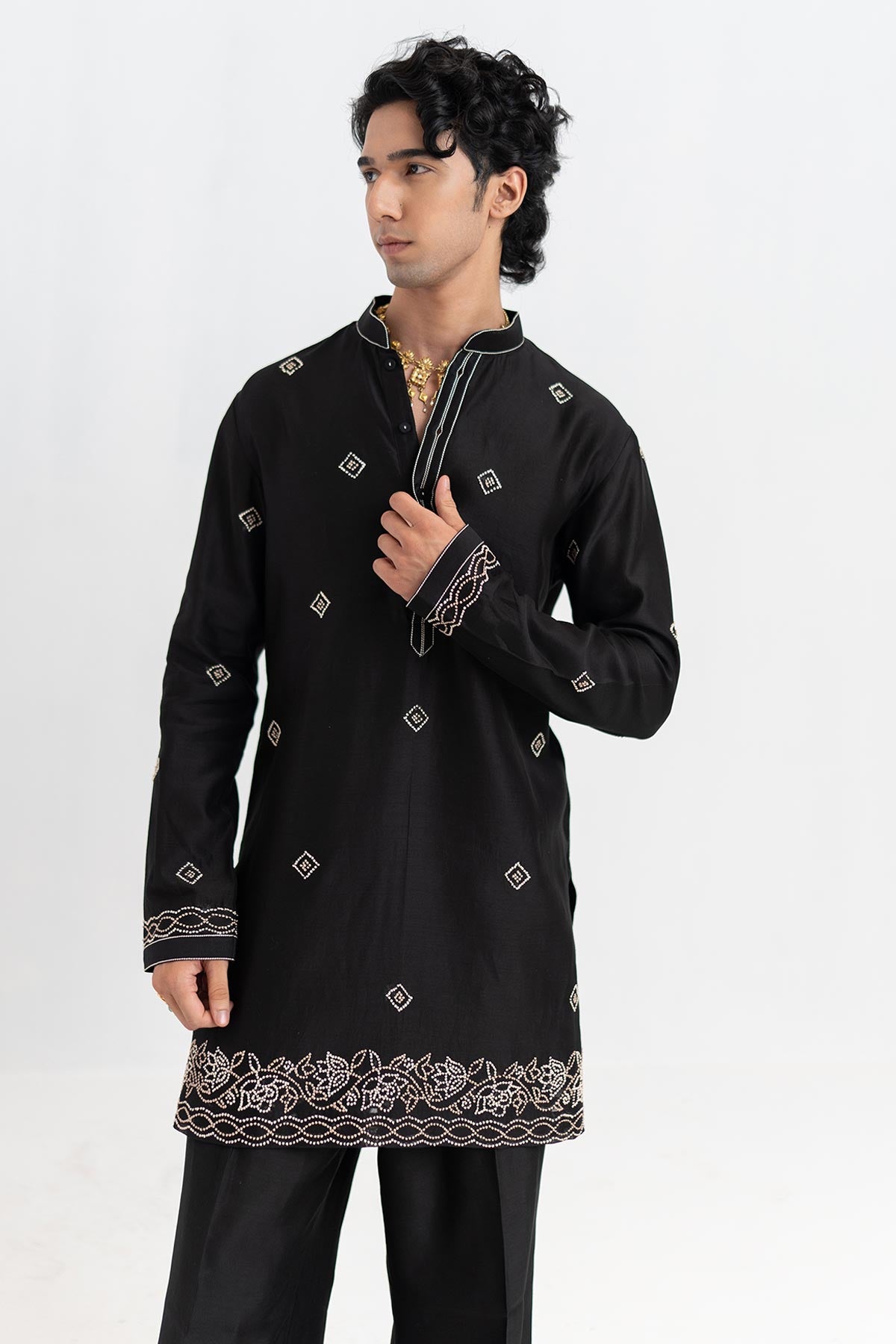 Embroidery Black Kurta And Pant