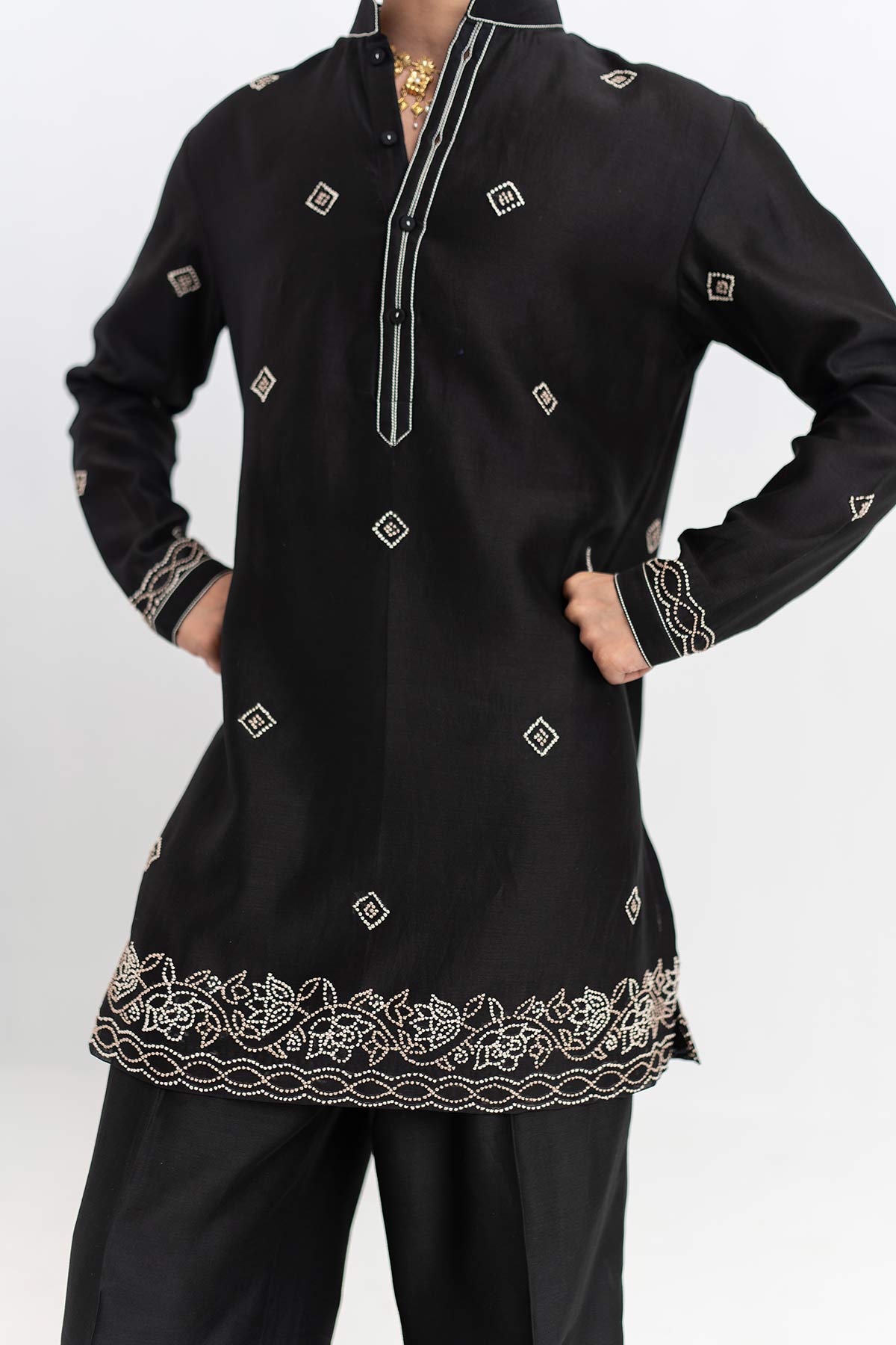 Embroidery Black Kurta And Pant