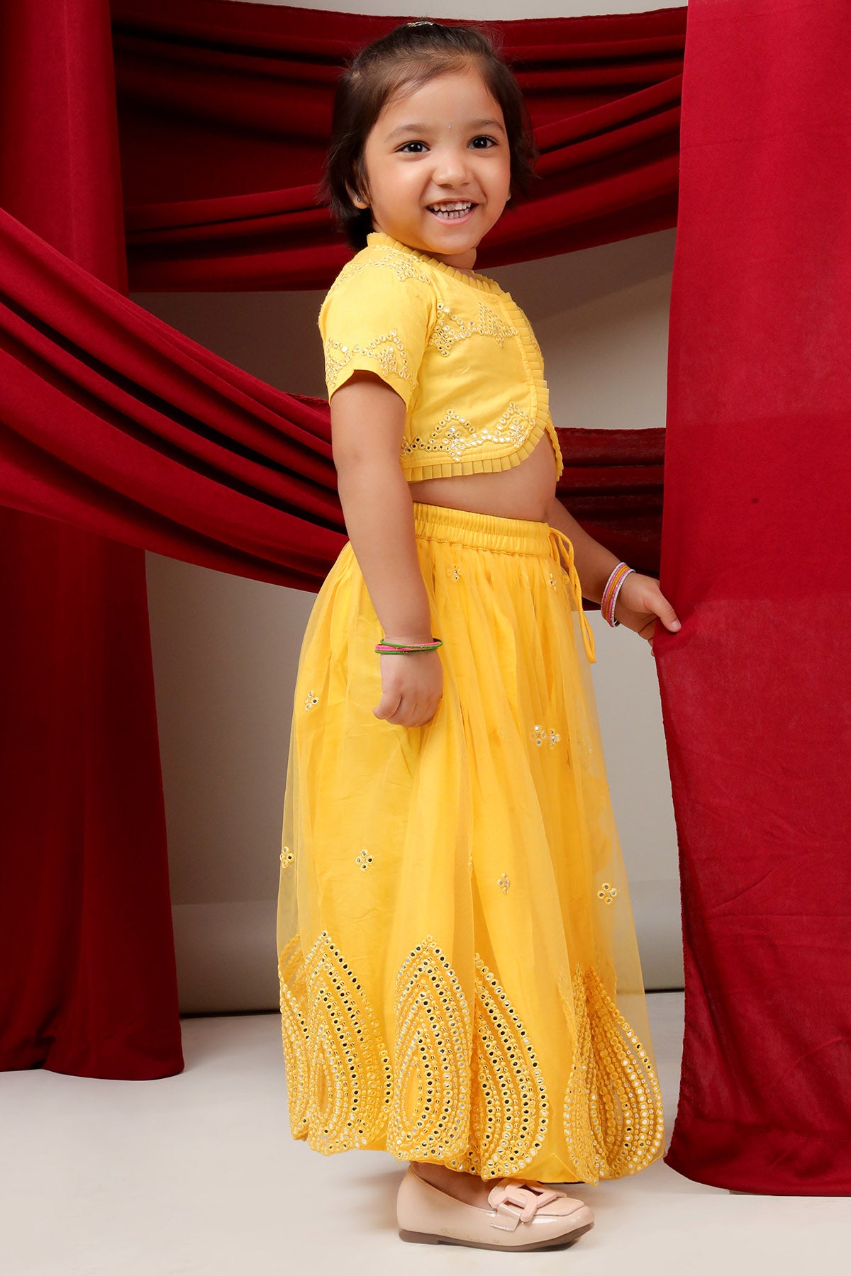 Embroidery Yellow Lehenga Set