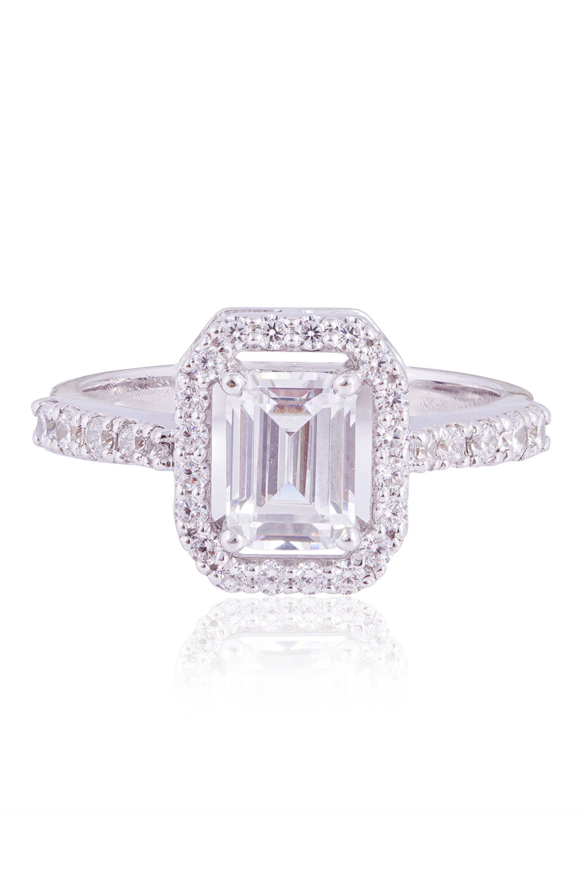 Emerald Cut Center Stone Ring