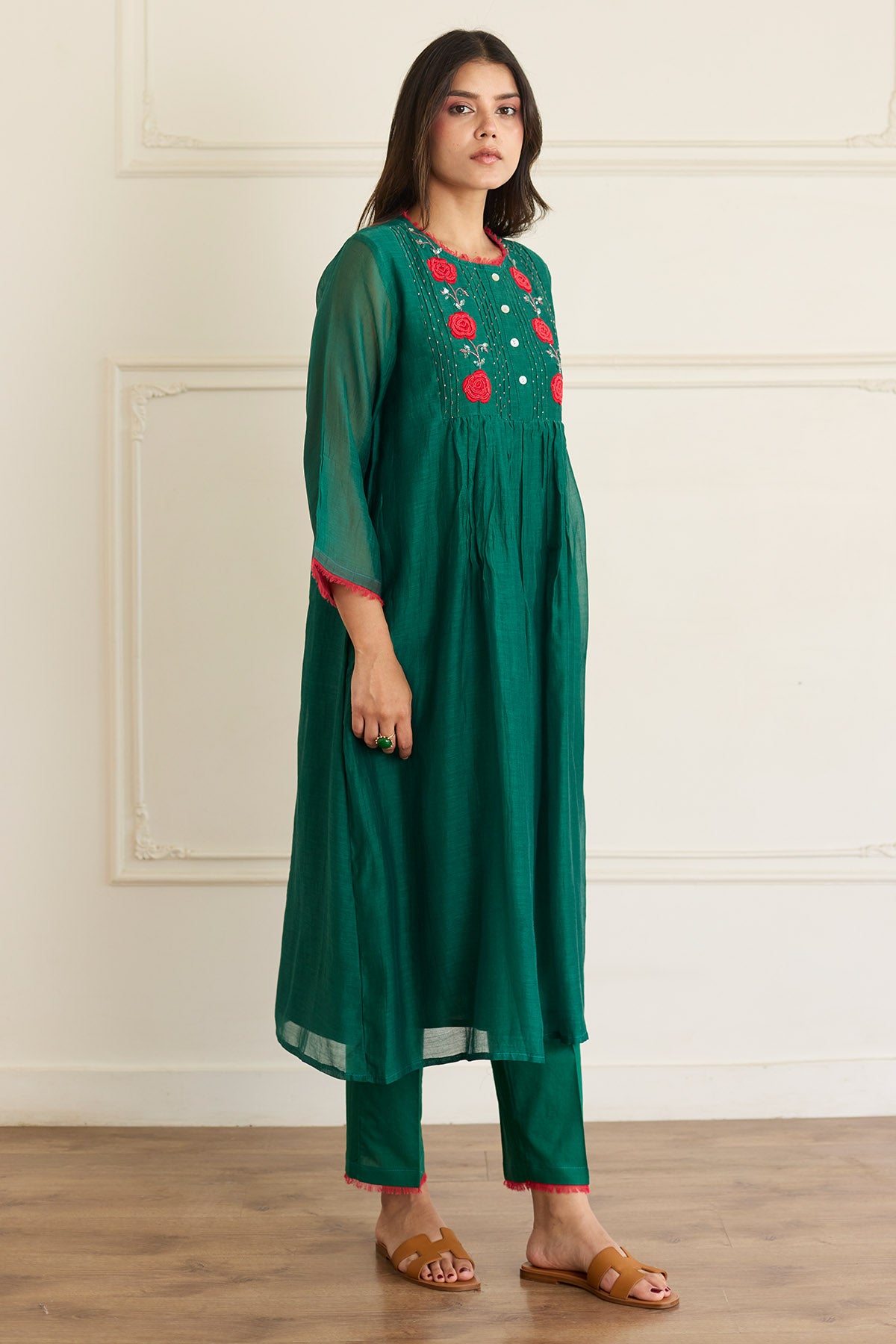 Emerald Chanderi Kurta & Pants