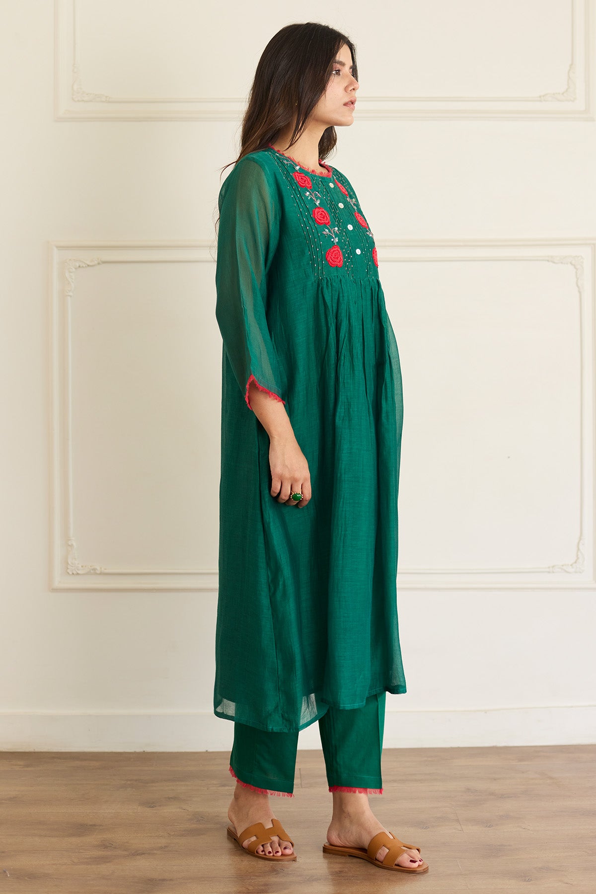 Emerald Chanderi Kurta & Pants
