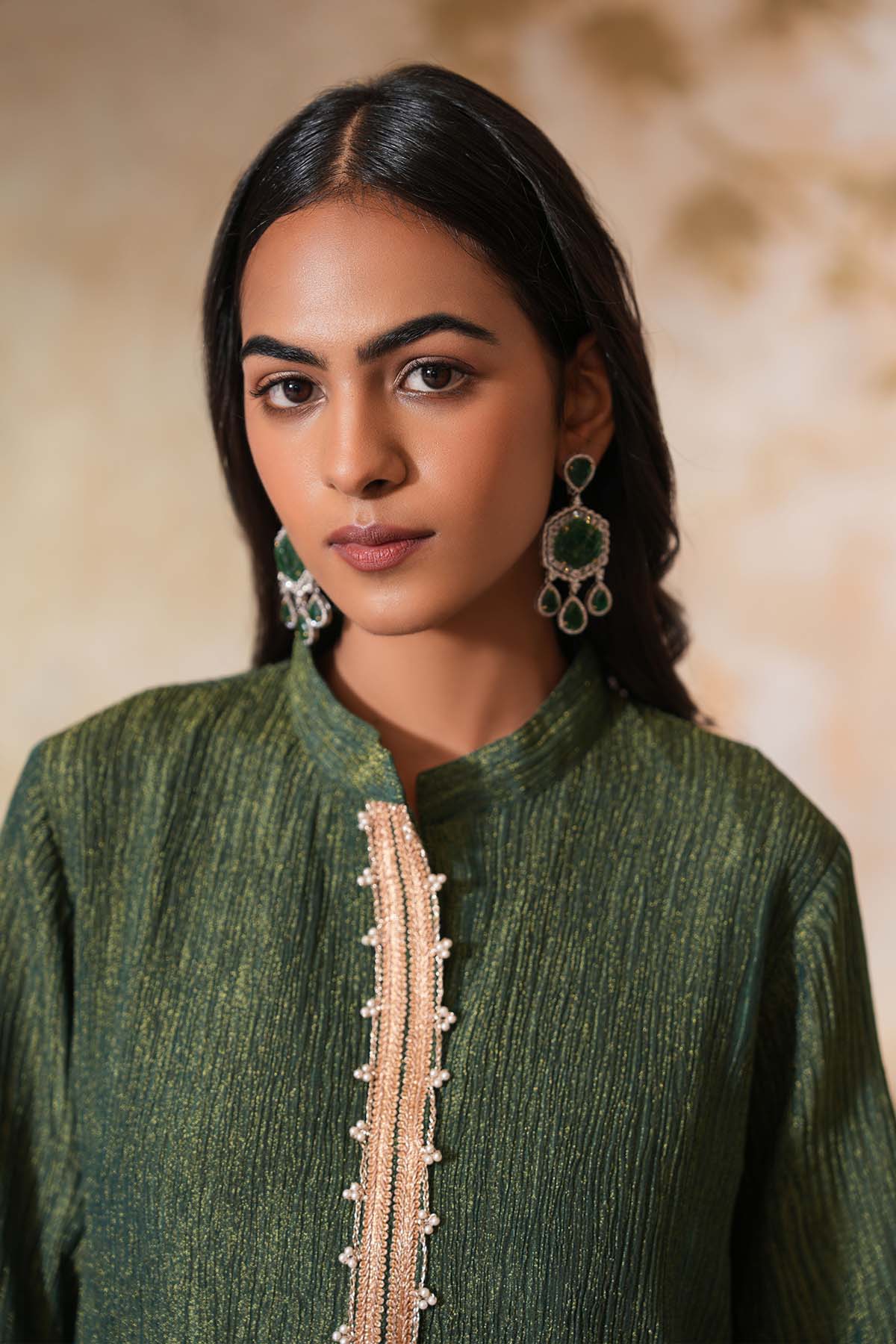 Emerald Green A-Line Kurta Set
