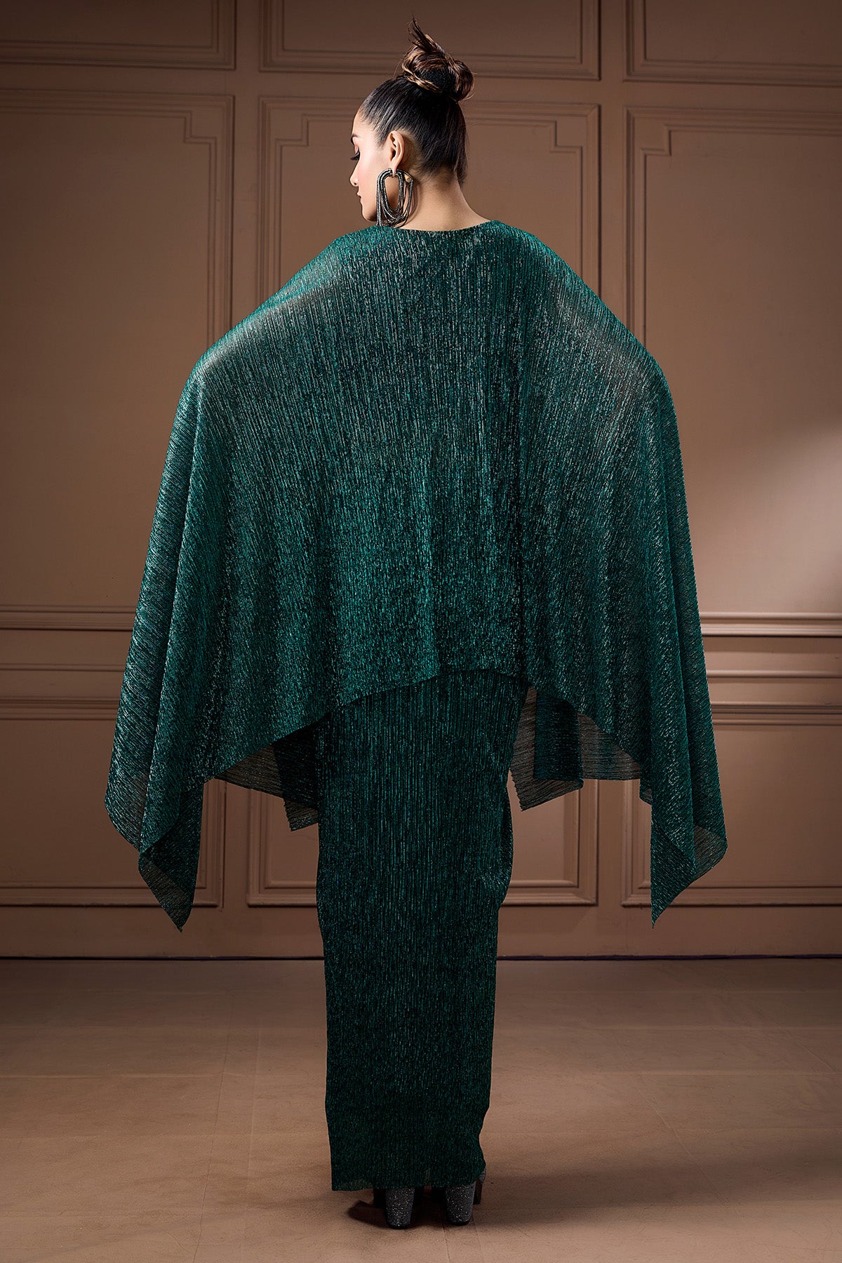 Emerald Green Drape Skirt Set