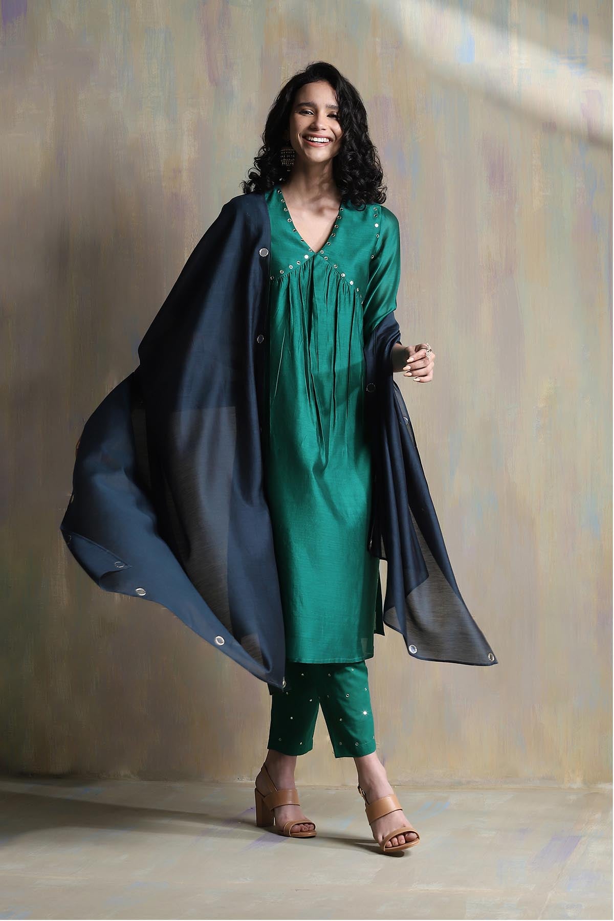 Emerald Green Mirror Kurta Set