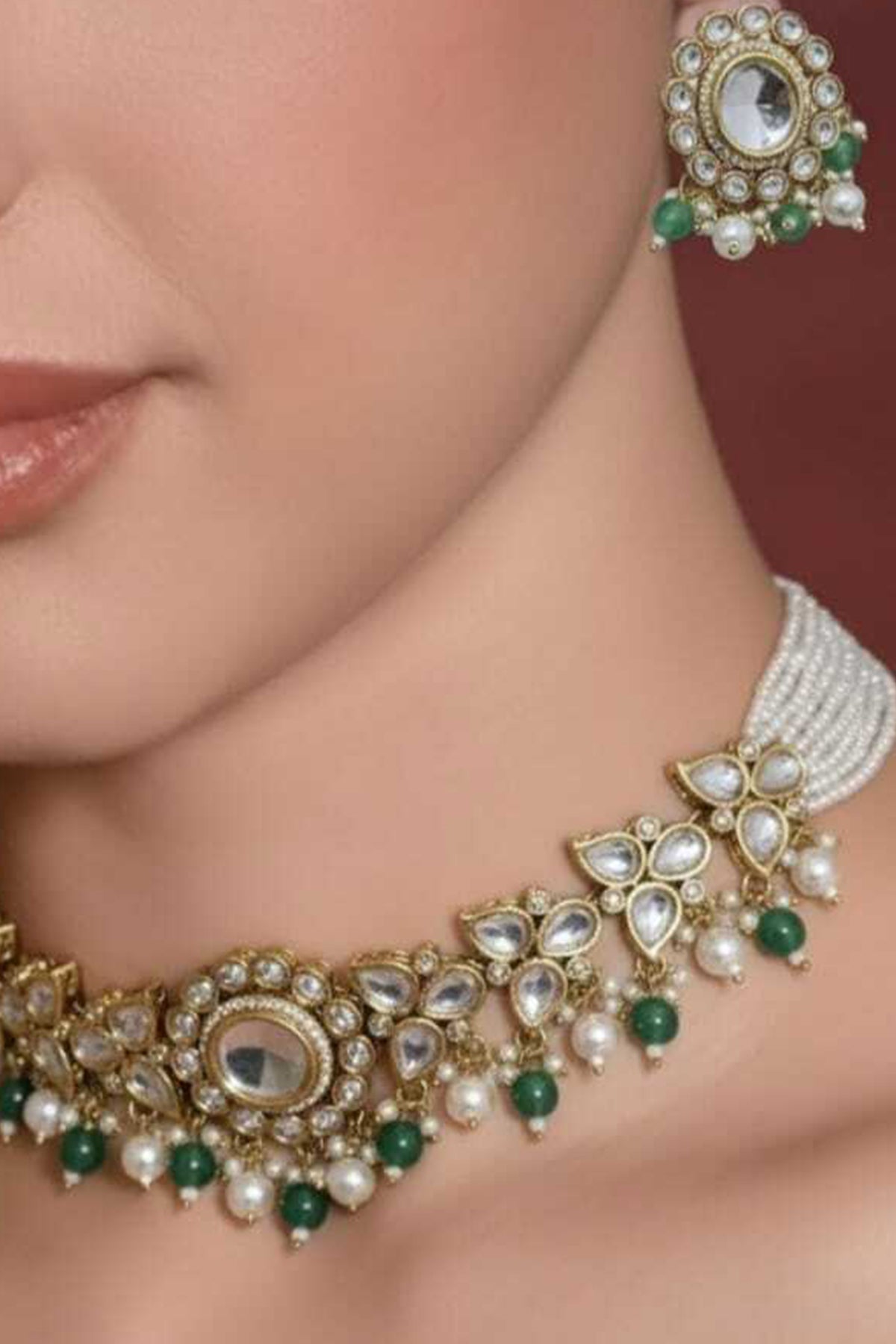 Buy Emerald Maharani Jewellery Set for women by Beauty Spot Jewellery online available at scrollnshops