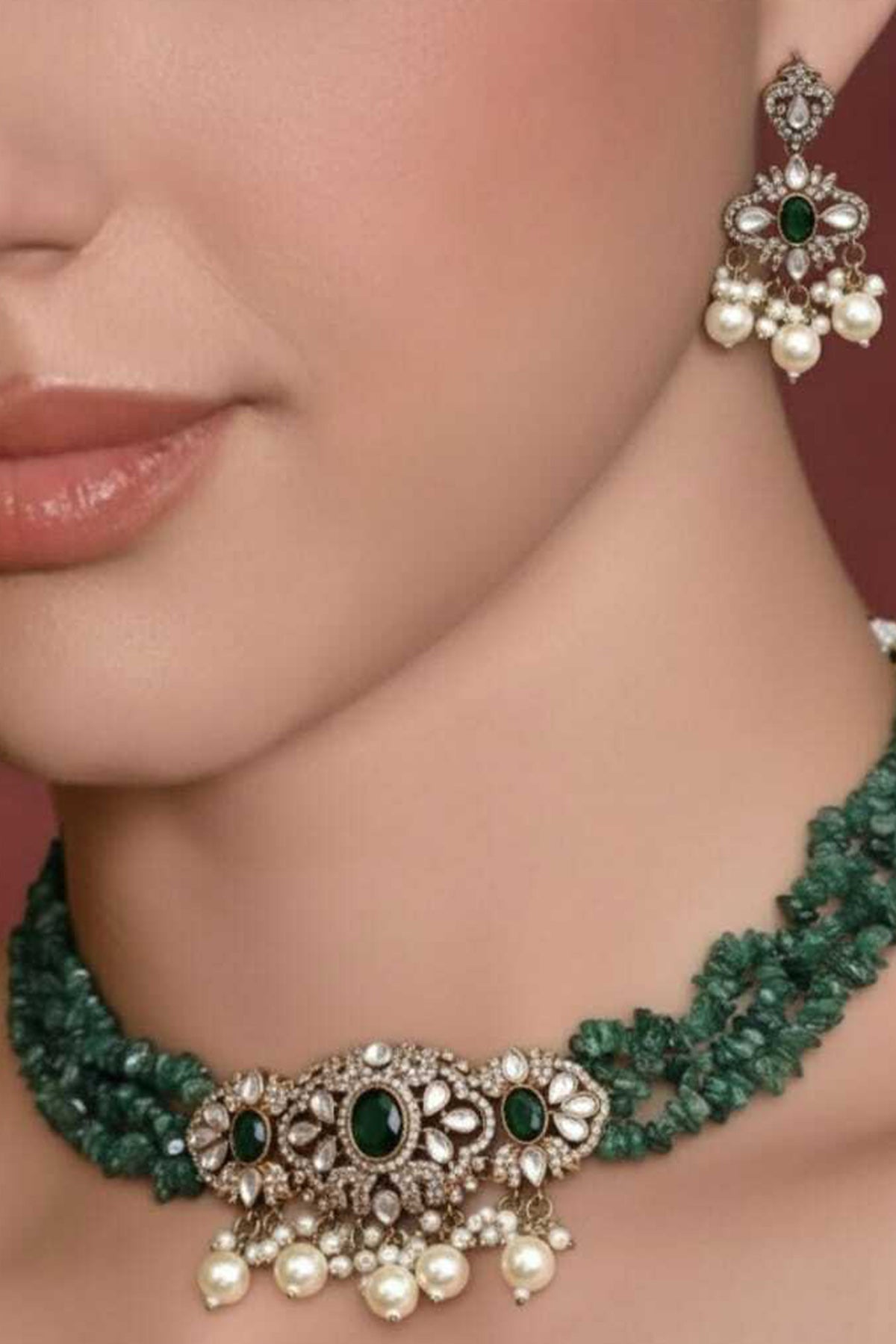 Buy Emerald Majesty Jewellery Set for women by Beauty Spot Jewellery online available at scrollnshops