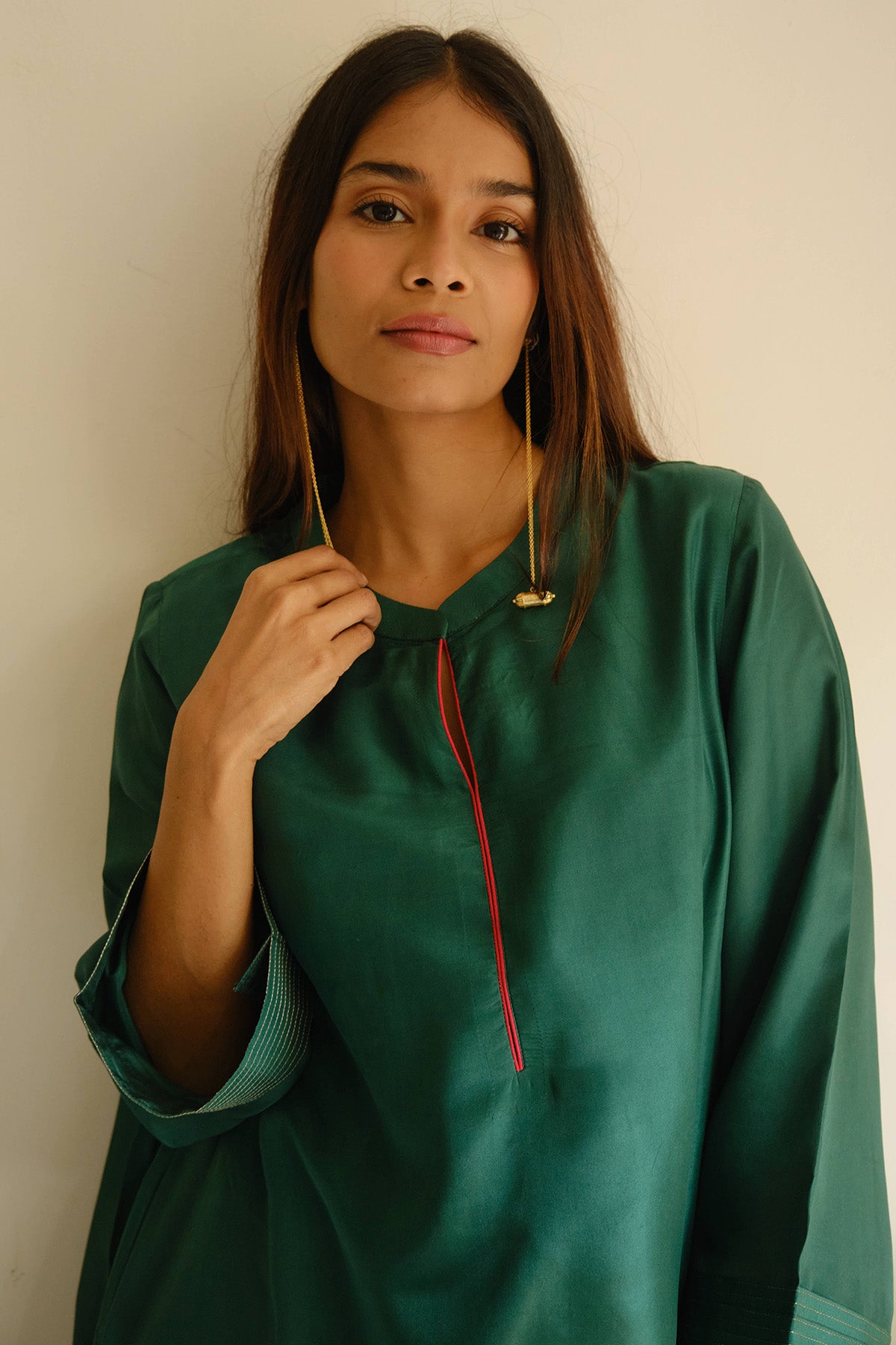 Emerald Silk Zari Kurta & Pants