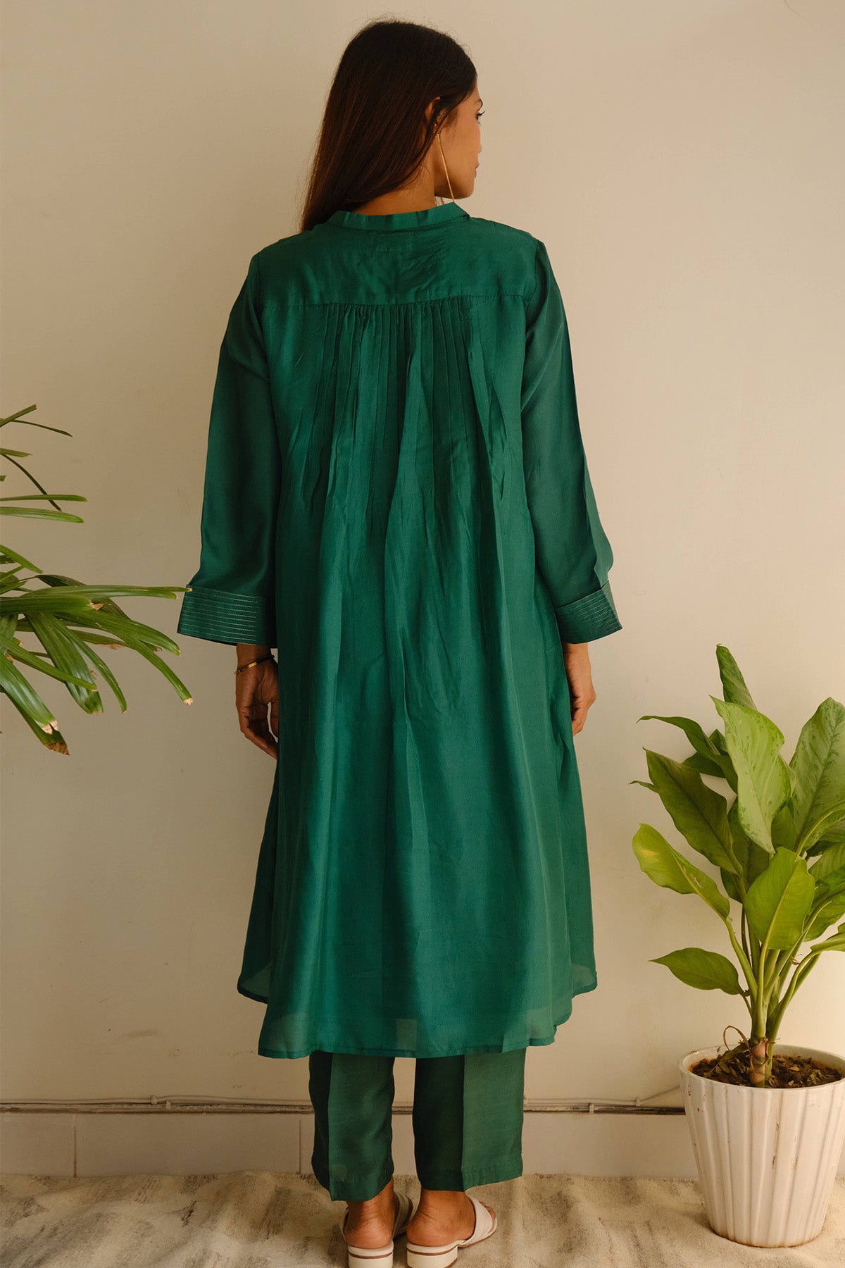 Emerald Silk Zari Kurta & Pants